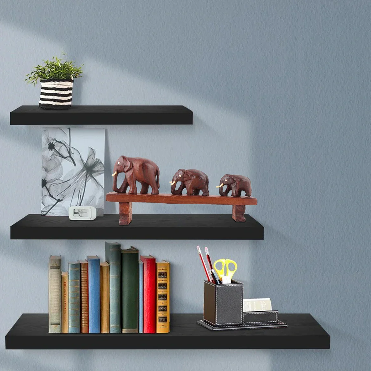 3 Elephant On Bridge Statue - 3.5 Inches | Wooden Elephants Statue for Home - Image 7