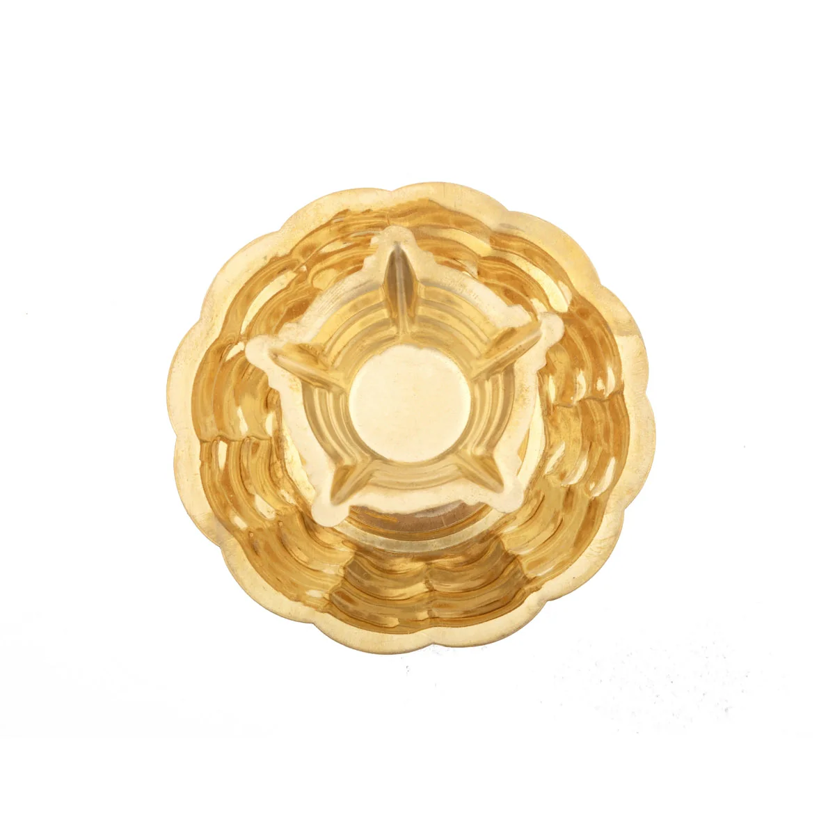 5 Face Brass Lamp With Plate - 1.5 x 3 Inches | Brass Pooja Diya/ Brass Deepam/ Brass Vilakku for Home - Image 2