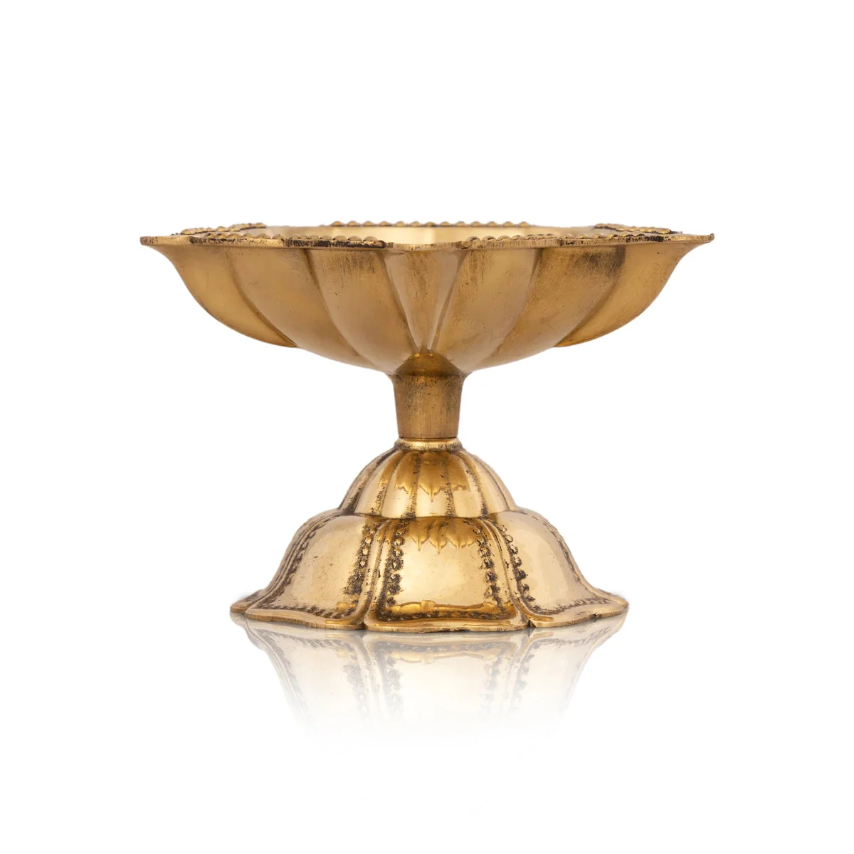 5 Face Lamp With Base - 2 x 3 Inches | Brass Lamp/ 5 Face Vilakku/ 5 Face Deepam for Pooja - Image 3