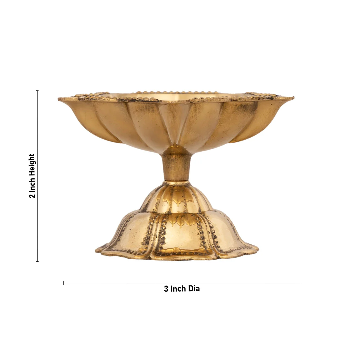 5 Face Lamp With Base - 2 x 3 Inches | Brass Lamp/ 5 Face Vilakku/ 5 Face Deepam for Pooja - Image 4