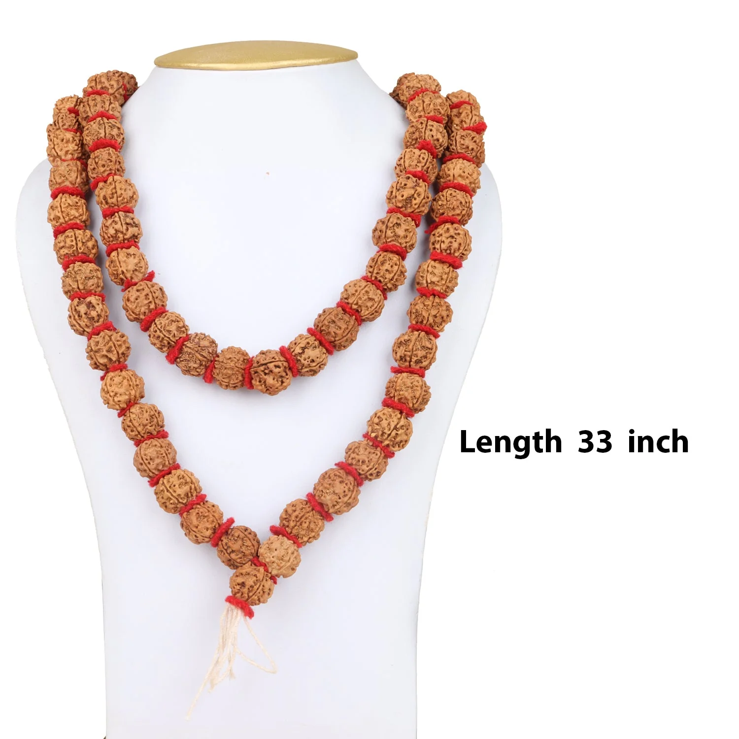 5 Face Rudraksha Mala - 33 Inches | Rudra Mala/ Kantha Mala/ 108 Beads Ruthratcham Malai For Spiritual Wear - Image 3