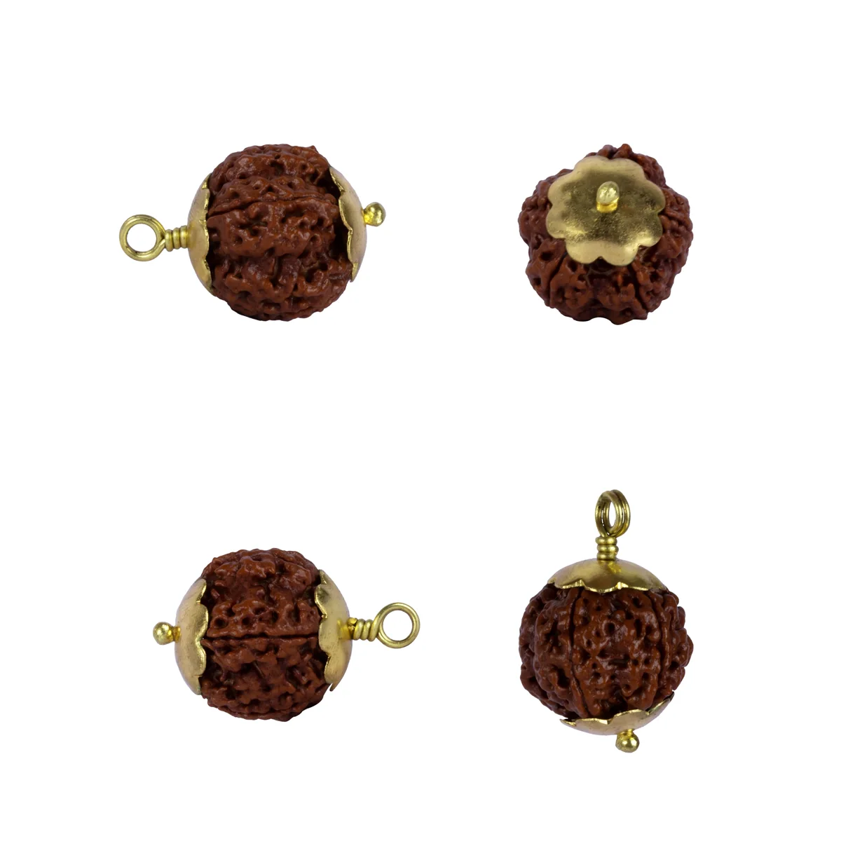 5 Mukhi Rudraksha Bead | Nepali Five Mukhi Rudraksha/ Golden Cup Five Face Rudraksha for Men And Women - Image 3
