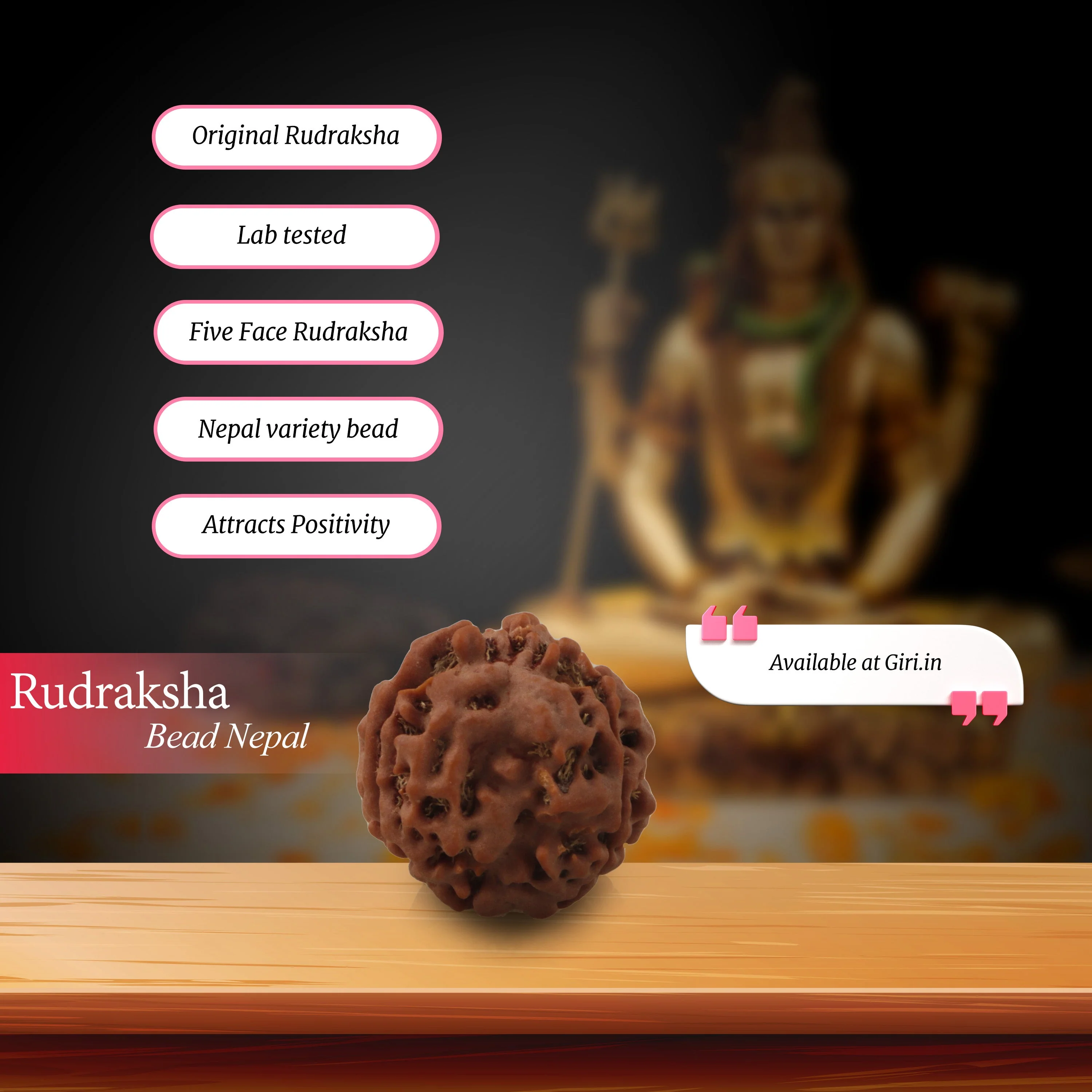 5 Mukhi Rudraksha Beads - 22 mm | Kalagni Rudra Five Mukhi/ 5 Face Nepali Rudraksh Beads for Men & Women - Image 2