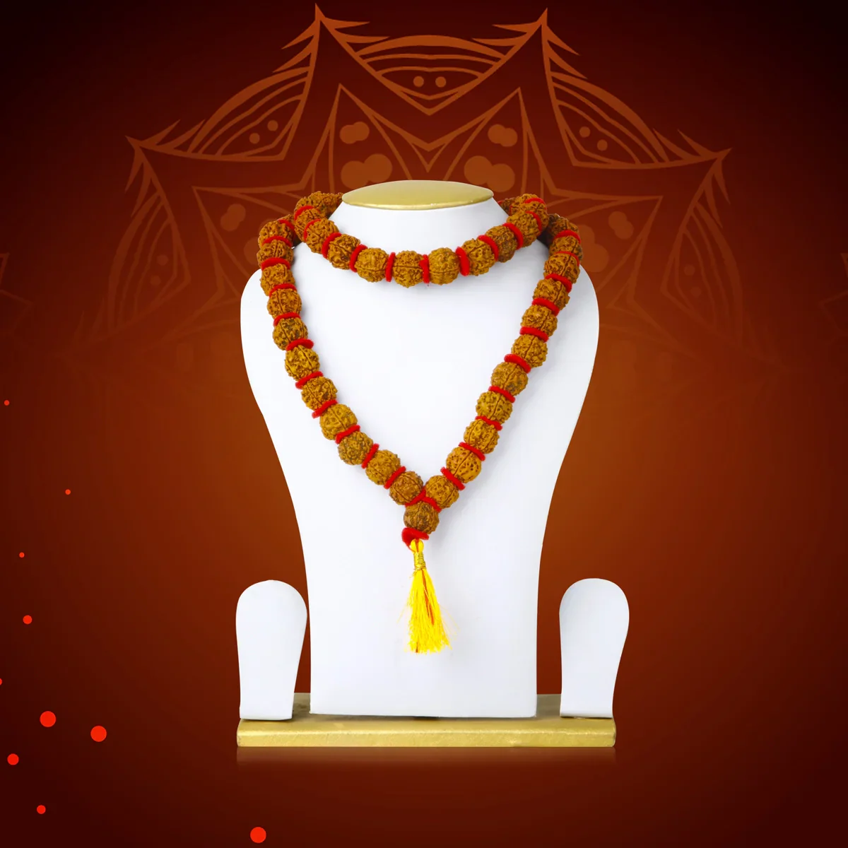 5 Mukhi Rudraksha Mala - 21 Inches | 54 Beads/ 5 Face Kantha Mala for Men & Women - Image 4