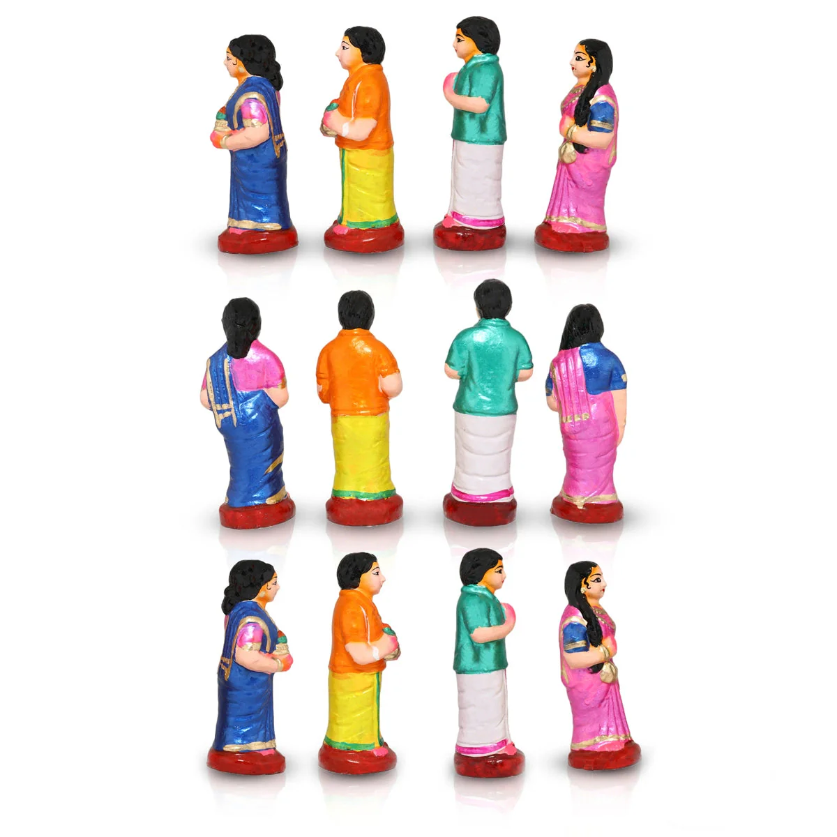 60th Marriage Clay Golu Bommai Set - 7 x 5.5 Inches | Giri Golu Doll/ Navaratri Golu Bomma/ Gombe/ Bommai - Image 11