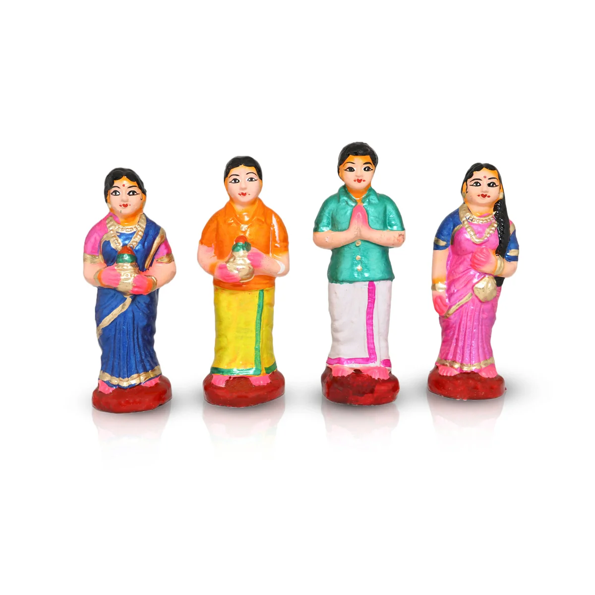 60th Marriage Clay Golu Bommai Set - 7 x 5.5 Inches | Giri Golu Doll/ Navaratri Golu Bomma/ Gombe/ Bommai - Image 7