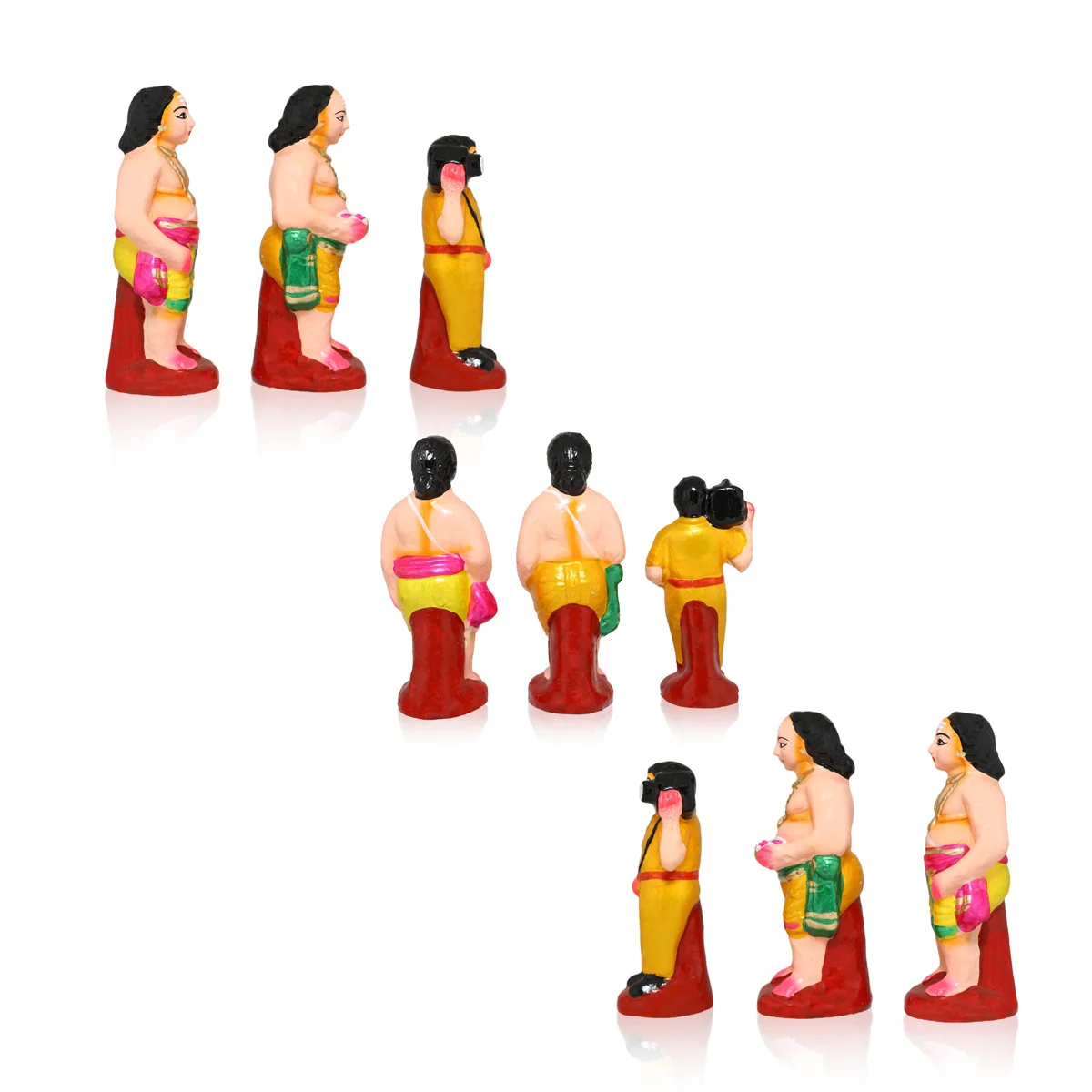 60th Marriage Clay Golu Bommai Set - 7 x 5.5 Inches | Giri Golu Doll/ Navaratri Golu Bomma/ Gombe/ Bommai - Image 8