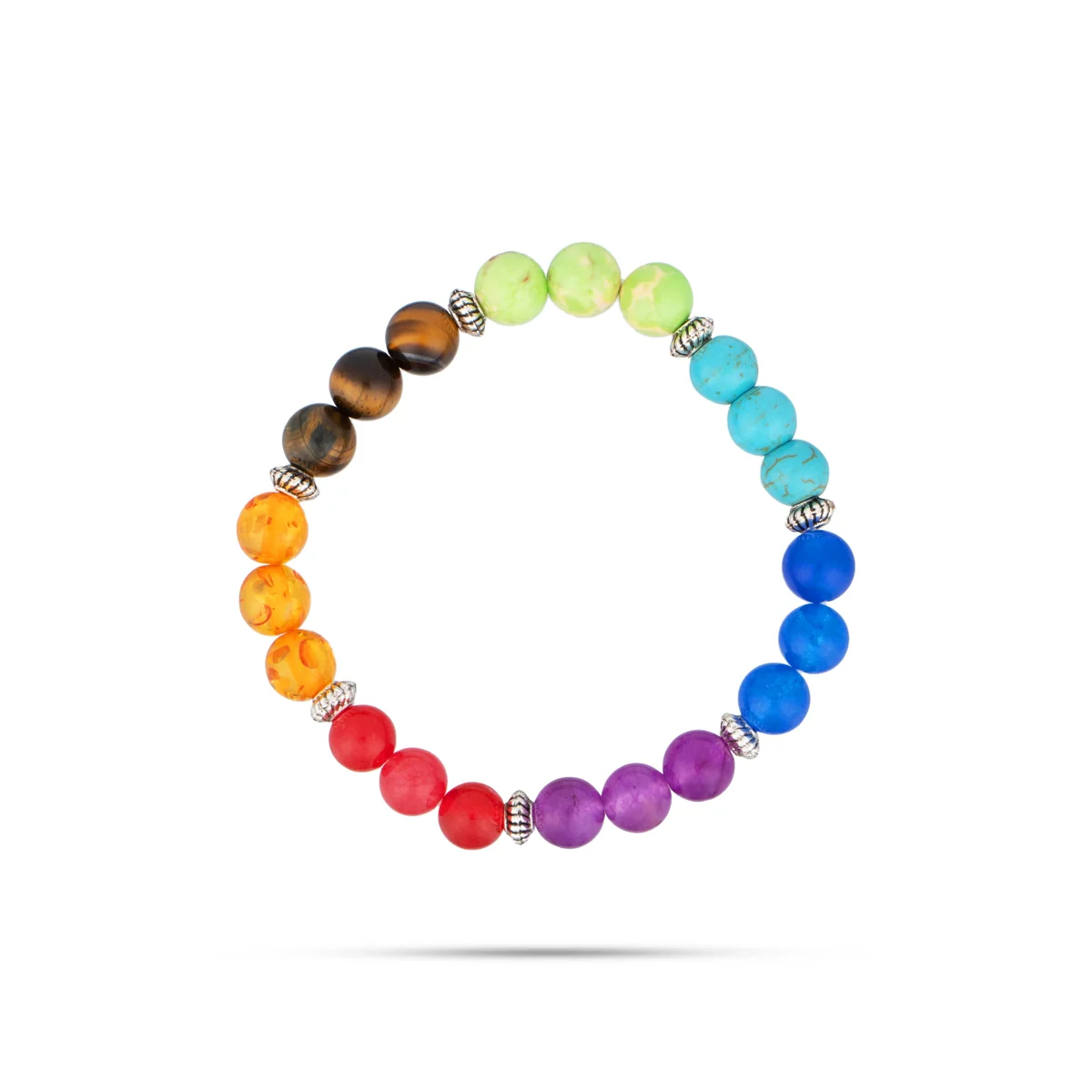7 Chakra Bracelet Set - 2.5 Inches | Chakra Bead Bracelet/ Chakra Gemstone Bracelet - Image 2