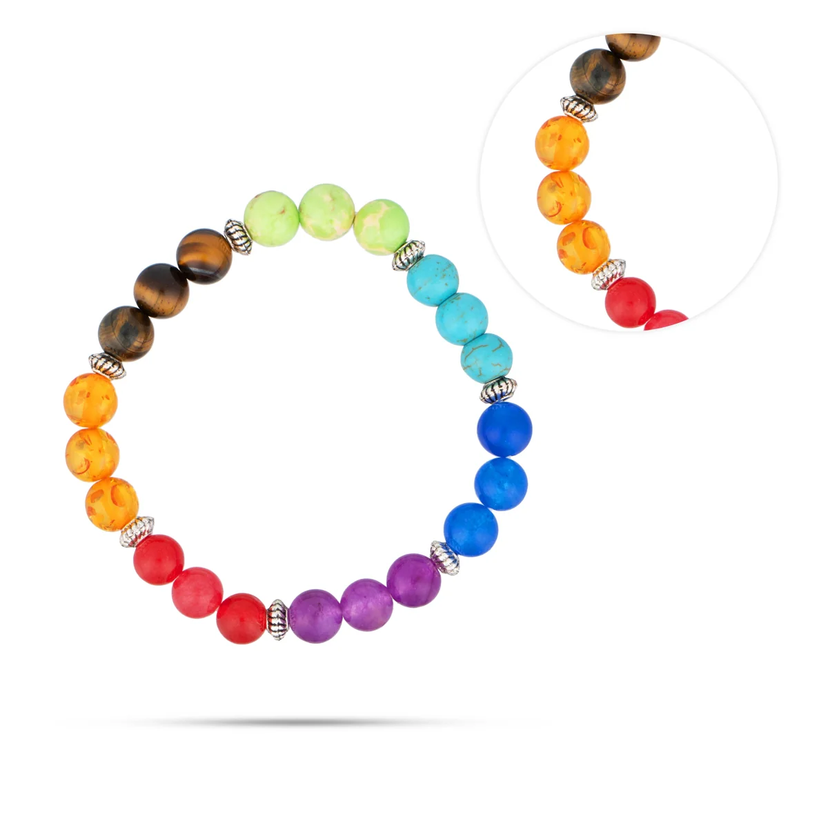 7 Chakra Bracelet Set - 2.5 Inches | Chakra Bead Bracelet/ Chakra Gemstone Bracelet - Image 3