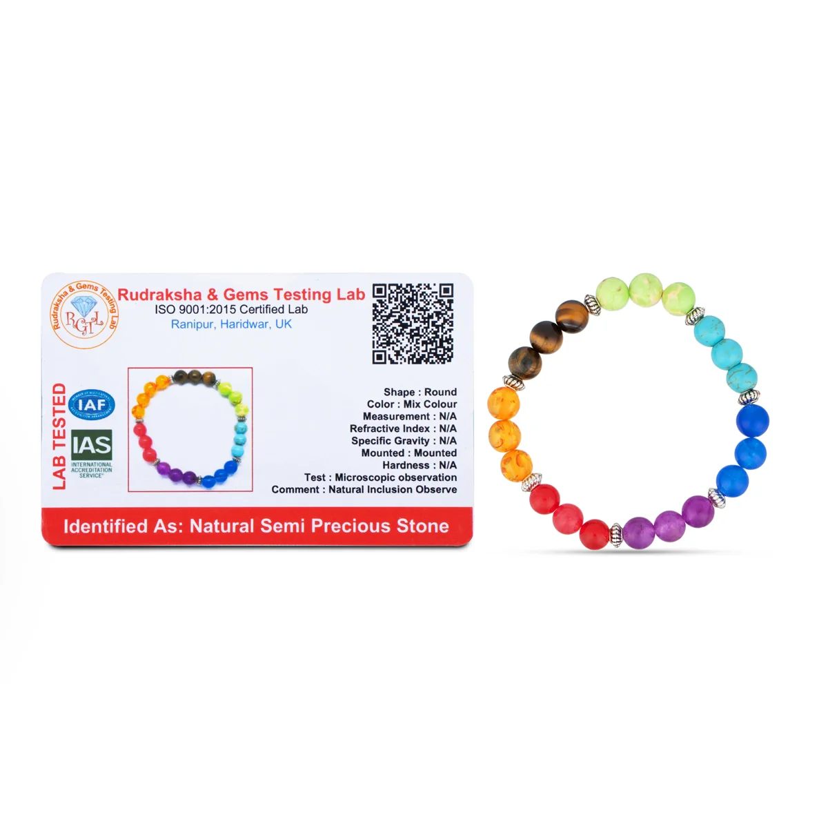 7 Chakra Bracelet Set - 2.5 Inches | Chakra Bead Bracelet/ Chakra Gemstone Bracelet - Image 4