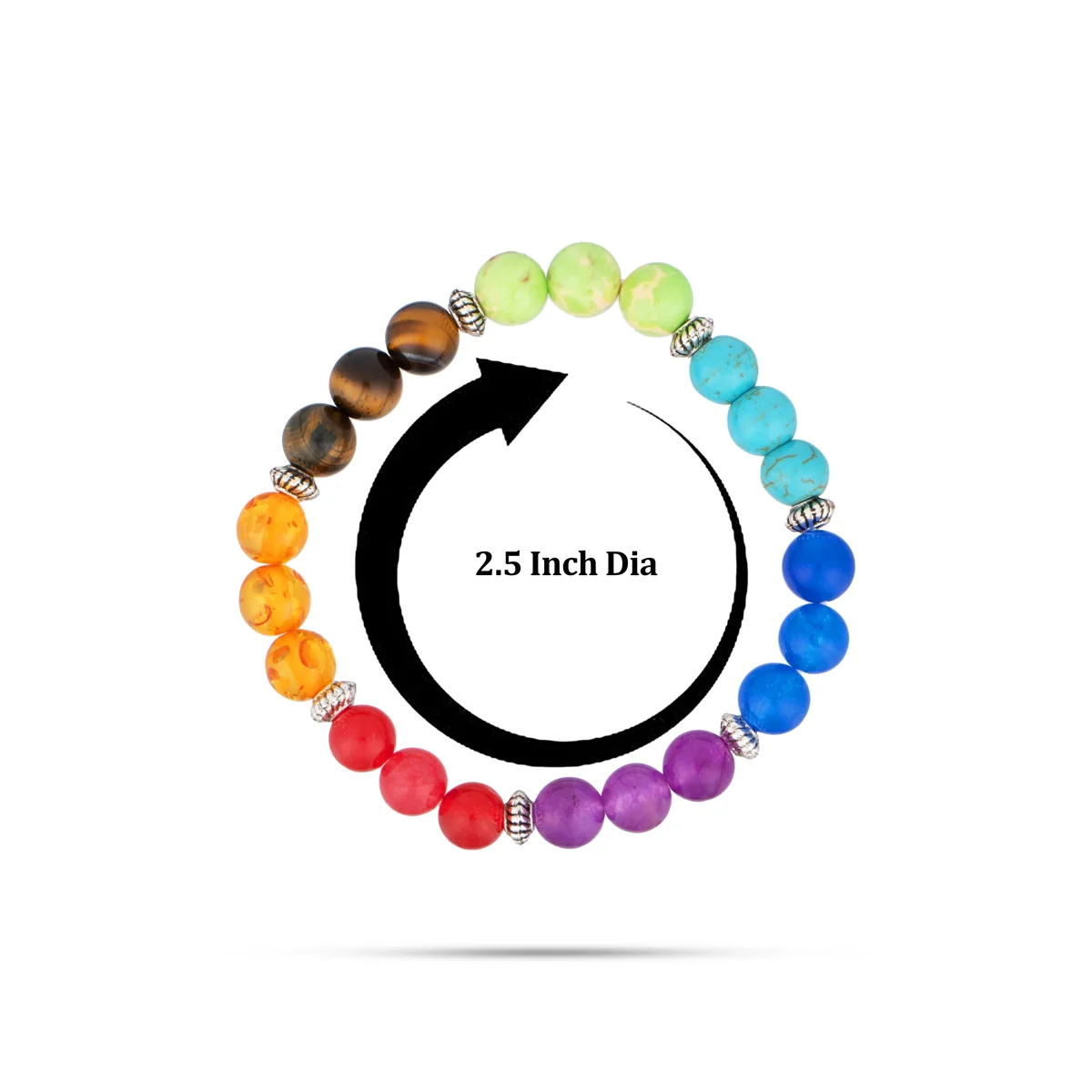7 Chakra Bracelet Set - 2.5 Inches | Chakra Bead Bracelet/ Chakra Gemstone Bracelet - Image 5