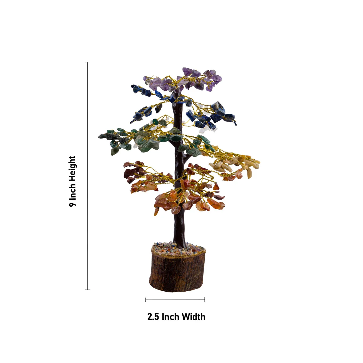 7 Chakra Crystal Tree - 9 x 2.5 Inches | 300 Beads Vastu Tree/ Seven Chakra Crystal Tree for Home - Image 2