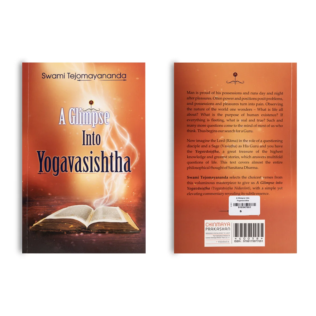 A Glimpse Into Yogavasishtha - English | by Swami Tejomayananda/ Hindu Spiritual Book - Image 2