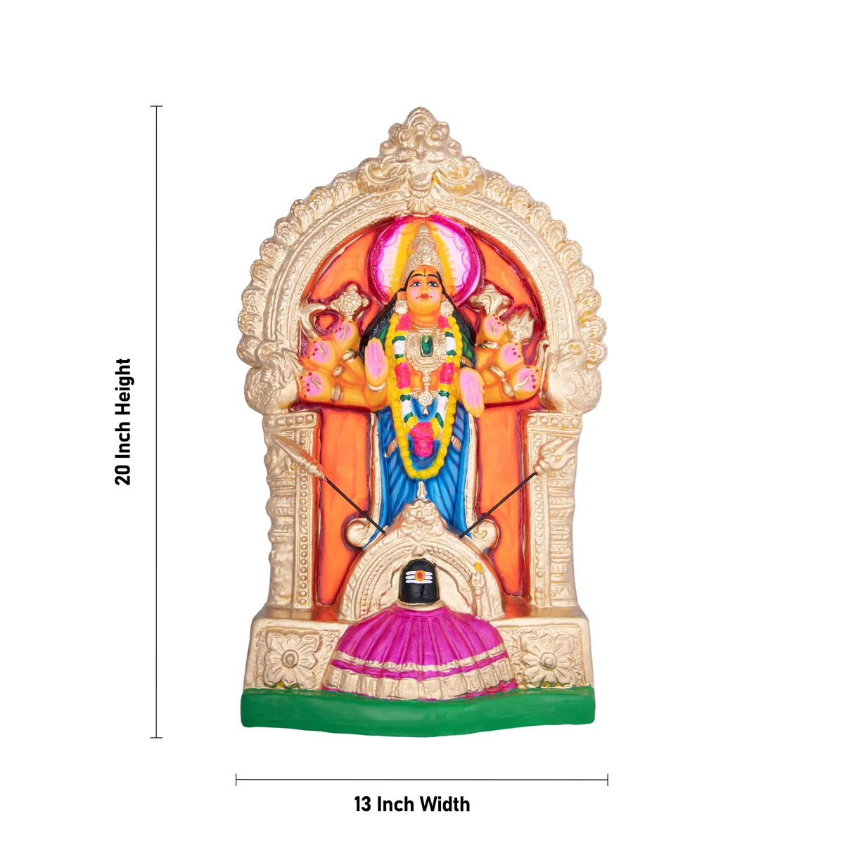 Aadi Shakti Statue Paper Mache Golu Bommai- 20 X 13 Inches | Navaratri Golu Gombe/Giri Golu Doll/Navratri Decor - Image 2