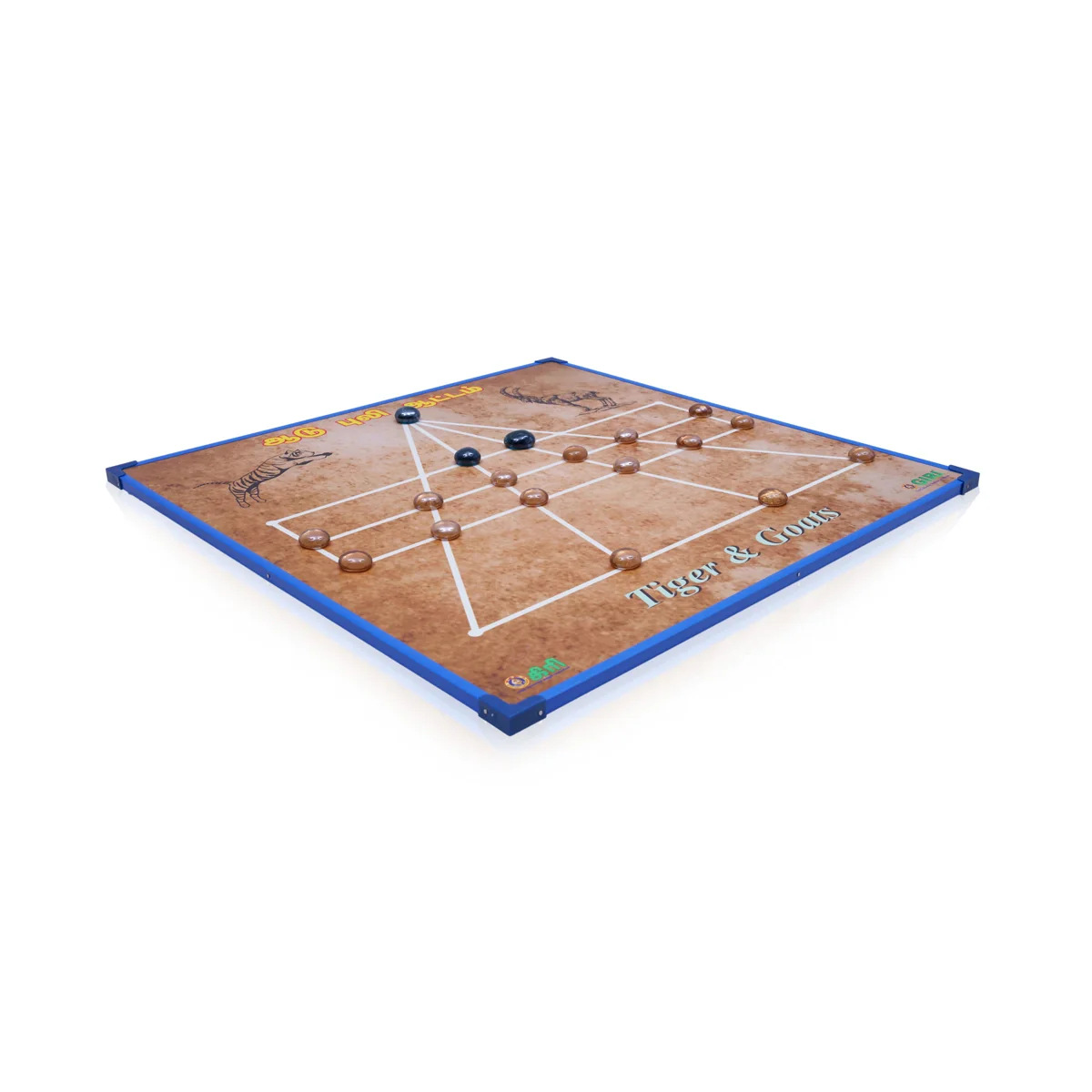 Aadu Puli Aattam Board Game - 18 x 18 Inches | Goat & Tiger/ Bagh Chaal/ Puli Meka Board Game - Image 4