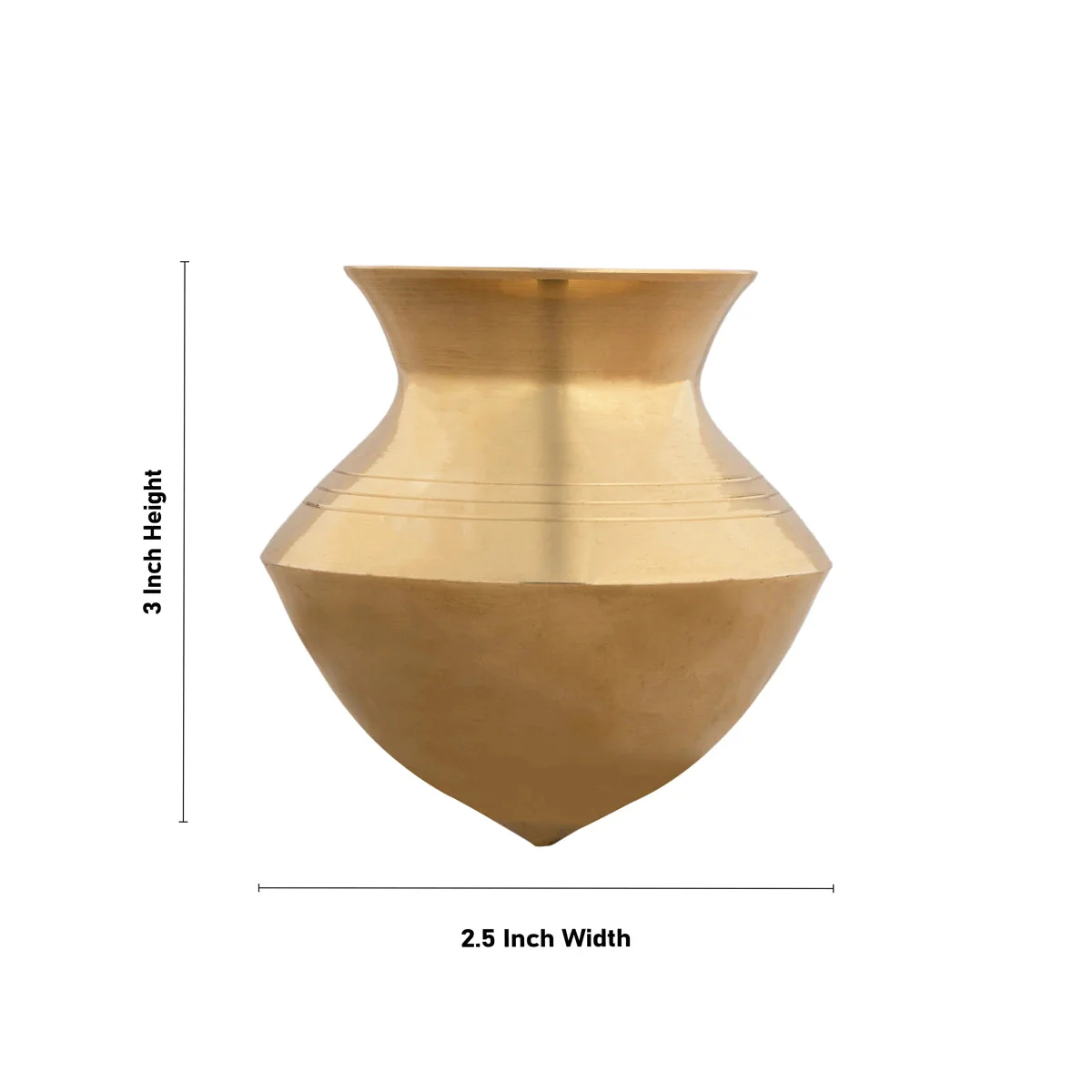 Abhishek Lota - 3 x 2.5 Inches | Shivling Lota/ Brass Abhishek Pot/ Brass Lota for Shivling Pooja - Image 3