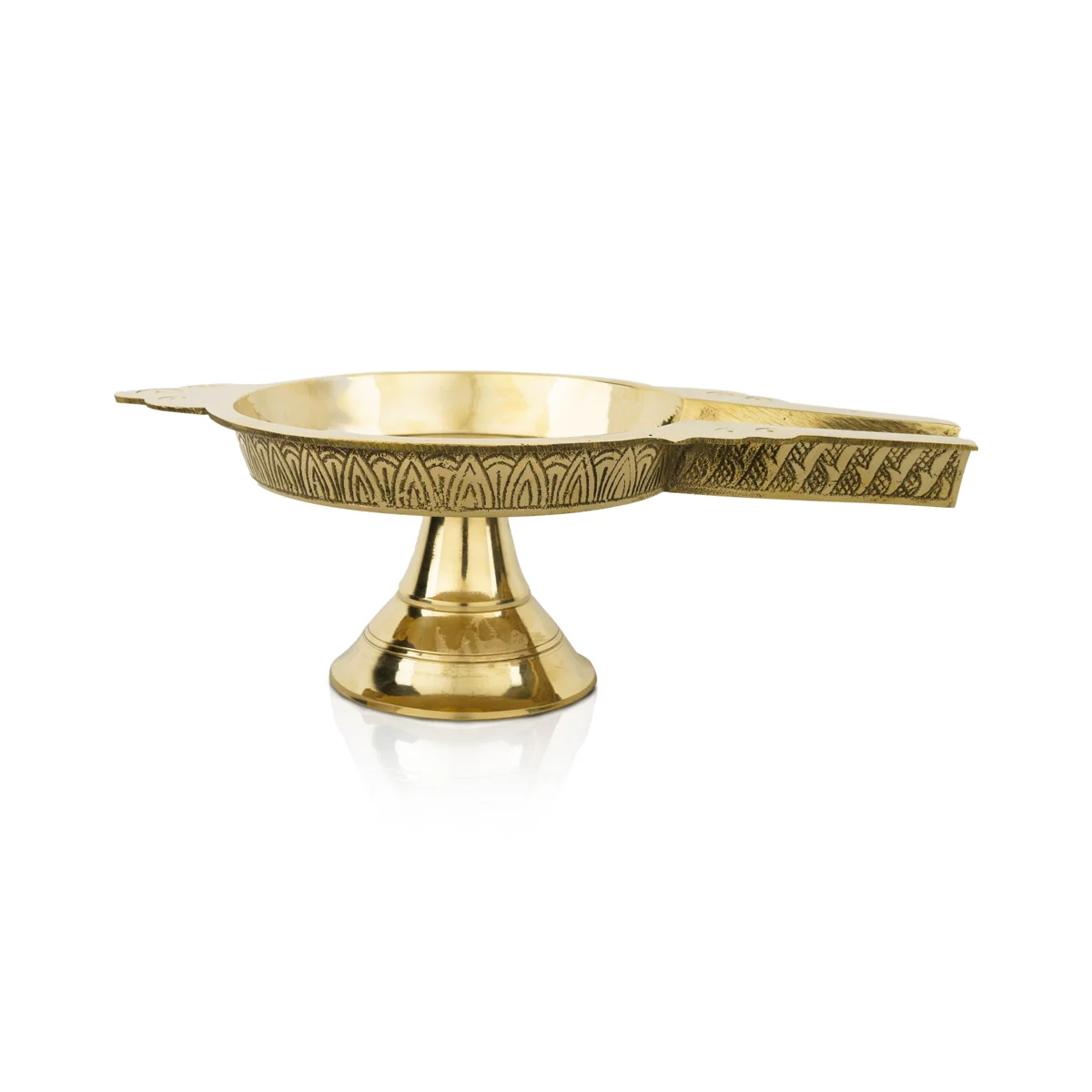 Abhisheka Patra With Base - 4 x 12 x 7 Inches | Abhishek Patra/ Bronze Abhisheka Plate for Pooja - Image 2