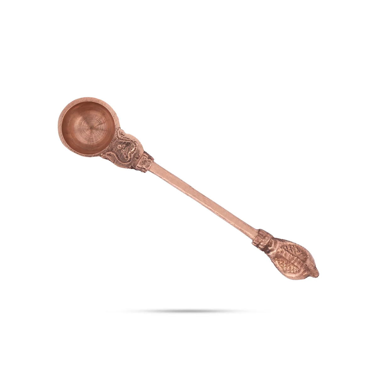 Achmani - 0.5 X 5.5 Inches | Nagam Design Handle Uddharani/ Copper Pali Spoon/ Achmani For Temple & Pooja