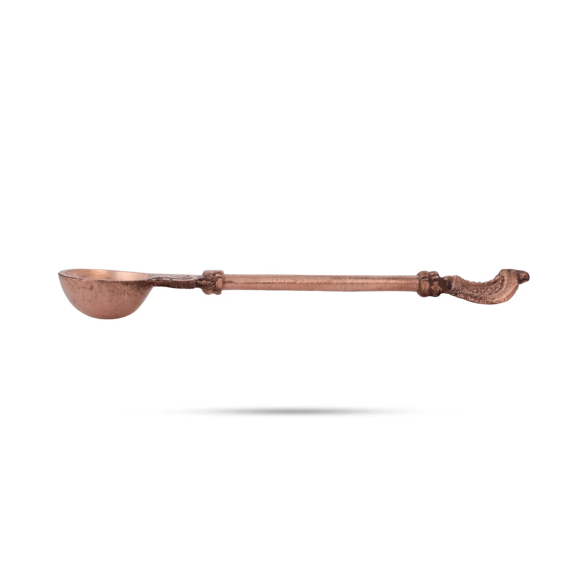 Achmani - 0.5 X 5.5 Inches | Nagam Design Handle Uddharani/ Copper Pali Spoon/ Achmani For Temple & Pooja - Image 2