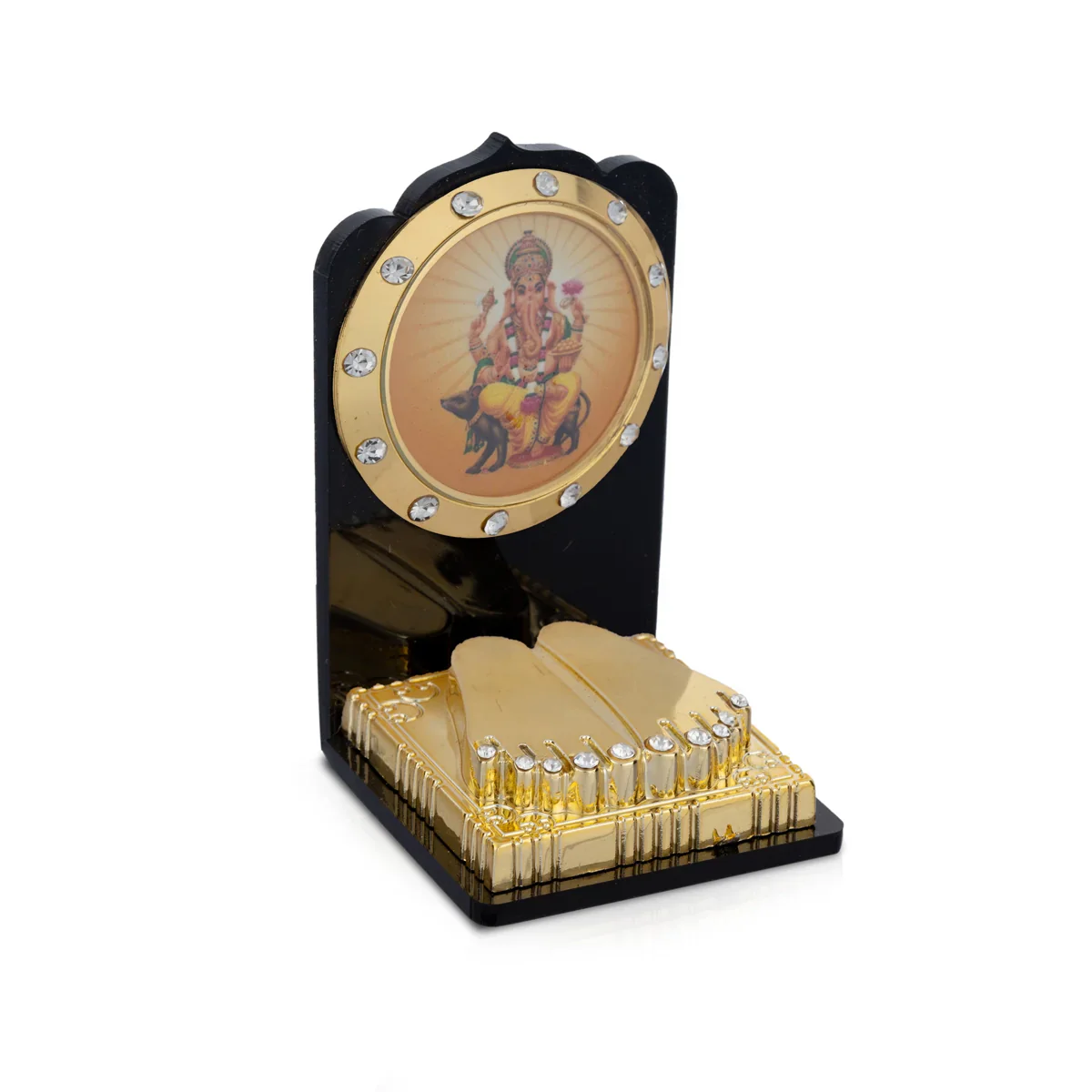 Acrylic Ganesha Padham - 2.75 x 1.5 Inches | God Stand/ God Photo Stand for Pooja Decor/ 35 Gms - Image 2