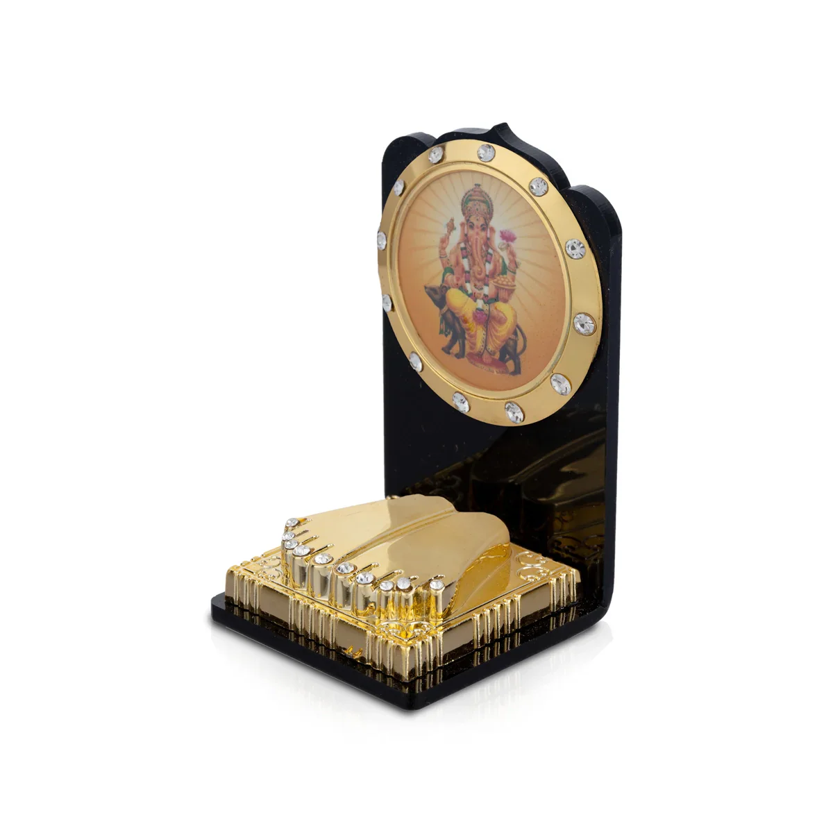 Acrylic Ganesha Padham - 2.75 x 1.5 Inches | God Stand/ God Photo Stand for Pooja Decor/ 35 Gms - Image 3