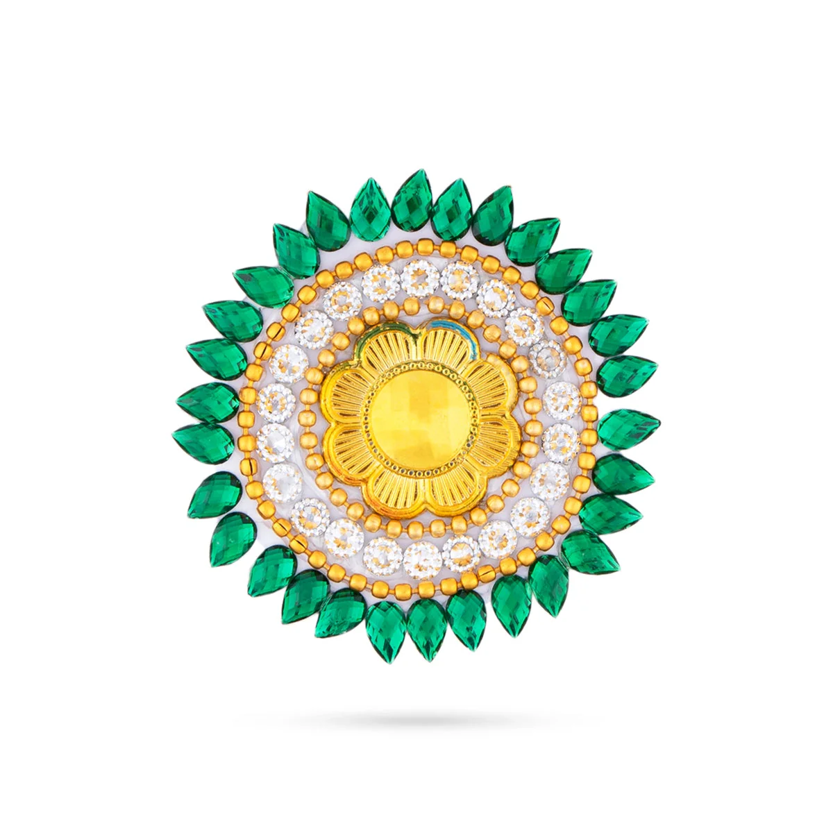 Acrylic Rangoli Design - 9 x 8 Inches | Peacock Design Muggulu Rangoli/ Kundan Rangoli for Home Decor - Image 3