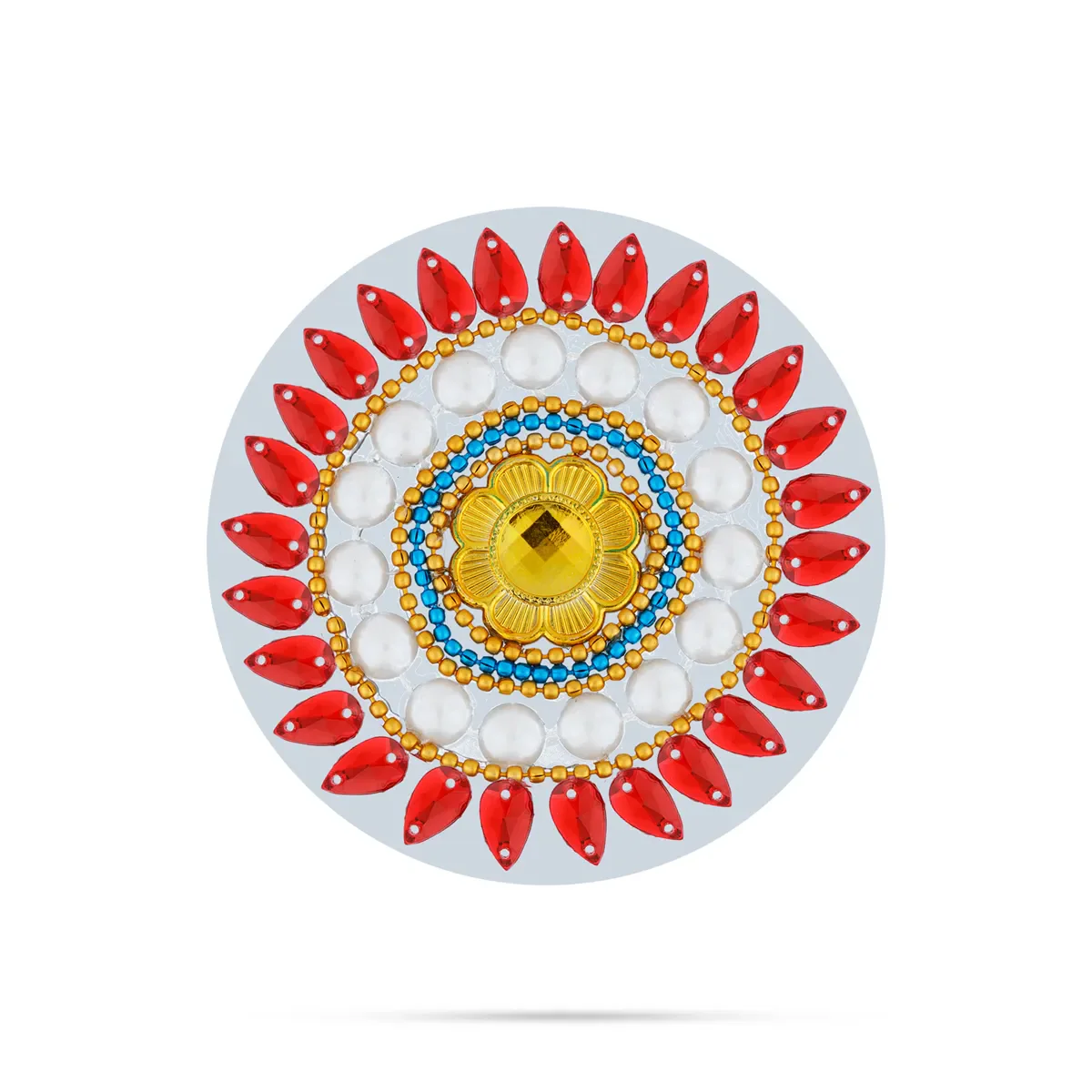Acrylic Rangoli Design | Kundan Stone Muggulu Rangoli Kolam/ Mango Design Kolam Design for Home Decor/ Assorted Colour - Image 6