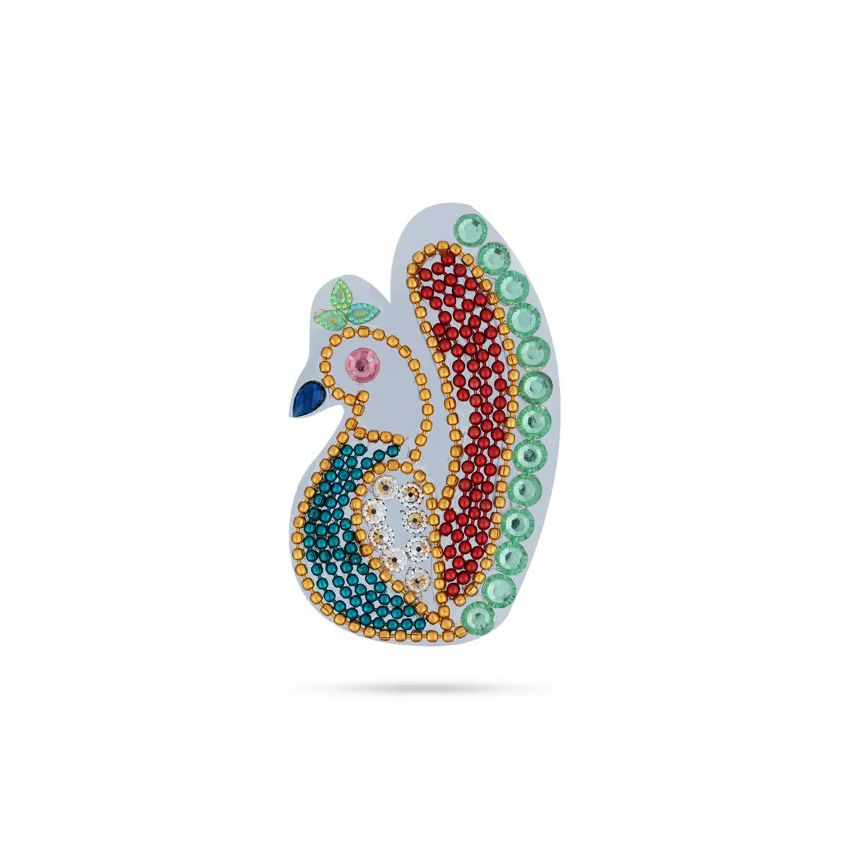 Acrylic Rangoli | Multicolour Kundan Stone Acrylic Rangoli Design/ Peacock Design Muggulu Rangoli for Home - Image 10