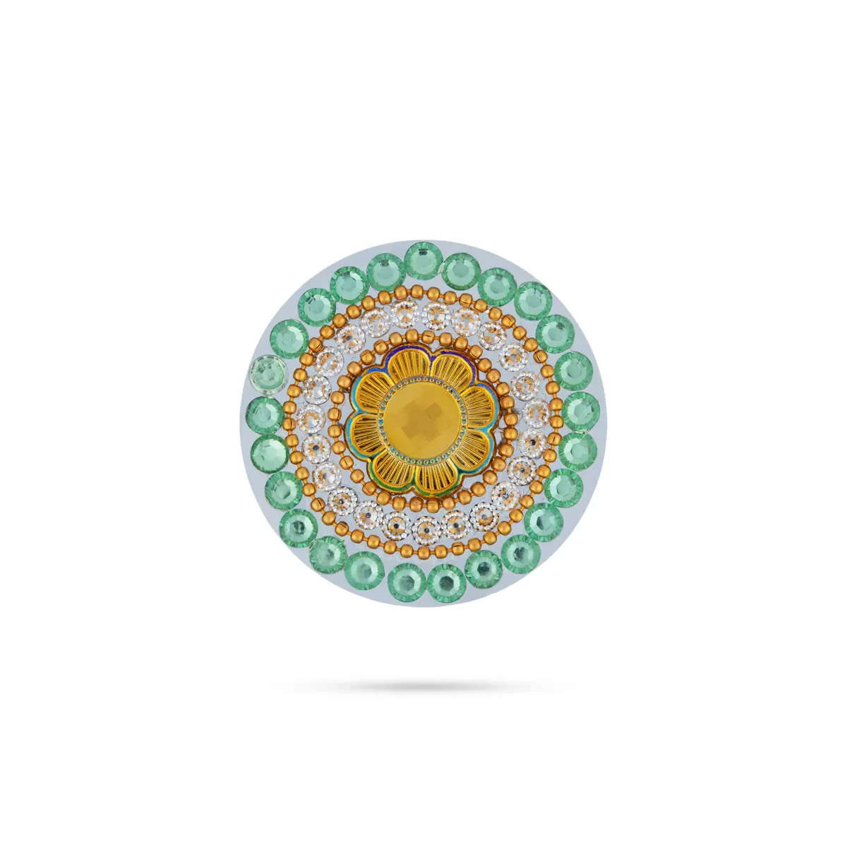 Acrylic Rangoli | Multicolour Kundan Stone Acrylic Rangoli Design/ Peacock Design Muggulu Rangoli for Home - Image 5