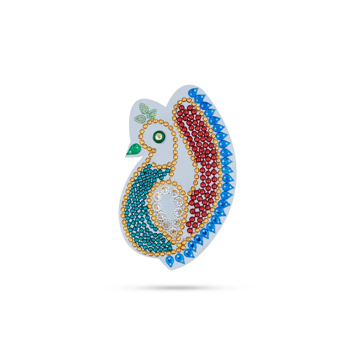 Acrylic Rangoli | Multicolour Kundan Stone Acrylic Rangoli Design/ Peacock Design Muggulu Rangoli for Home - Image 6
