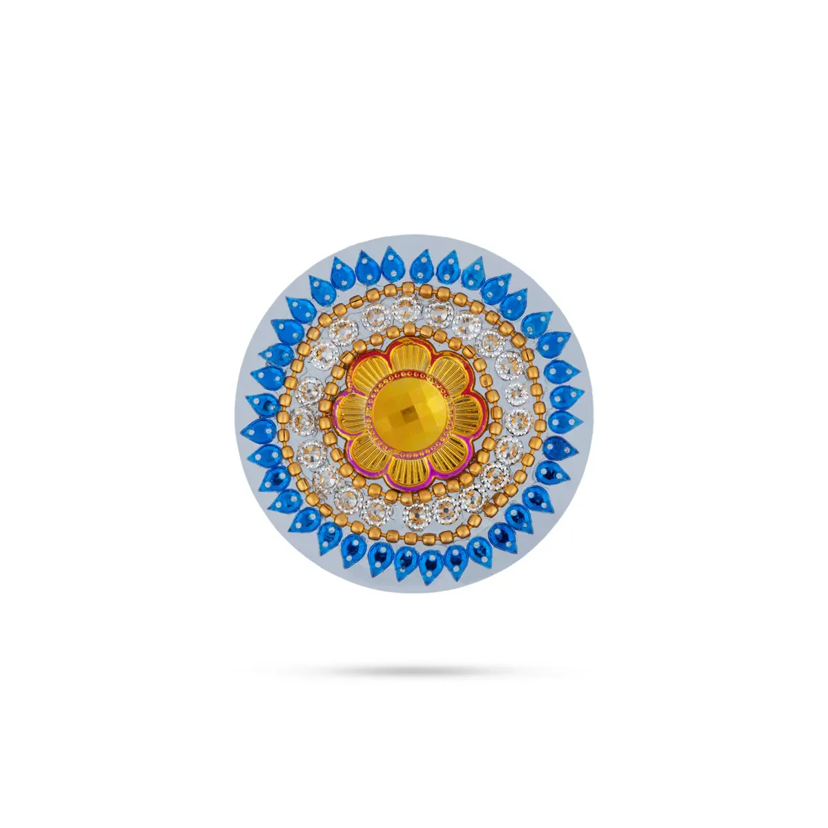 Acrylic Rangoli | Multicolour Kundan Stone Acrylic Rangoli Design/ Peacock Design Muggulu Rangoli for Home - Image 7
