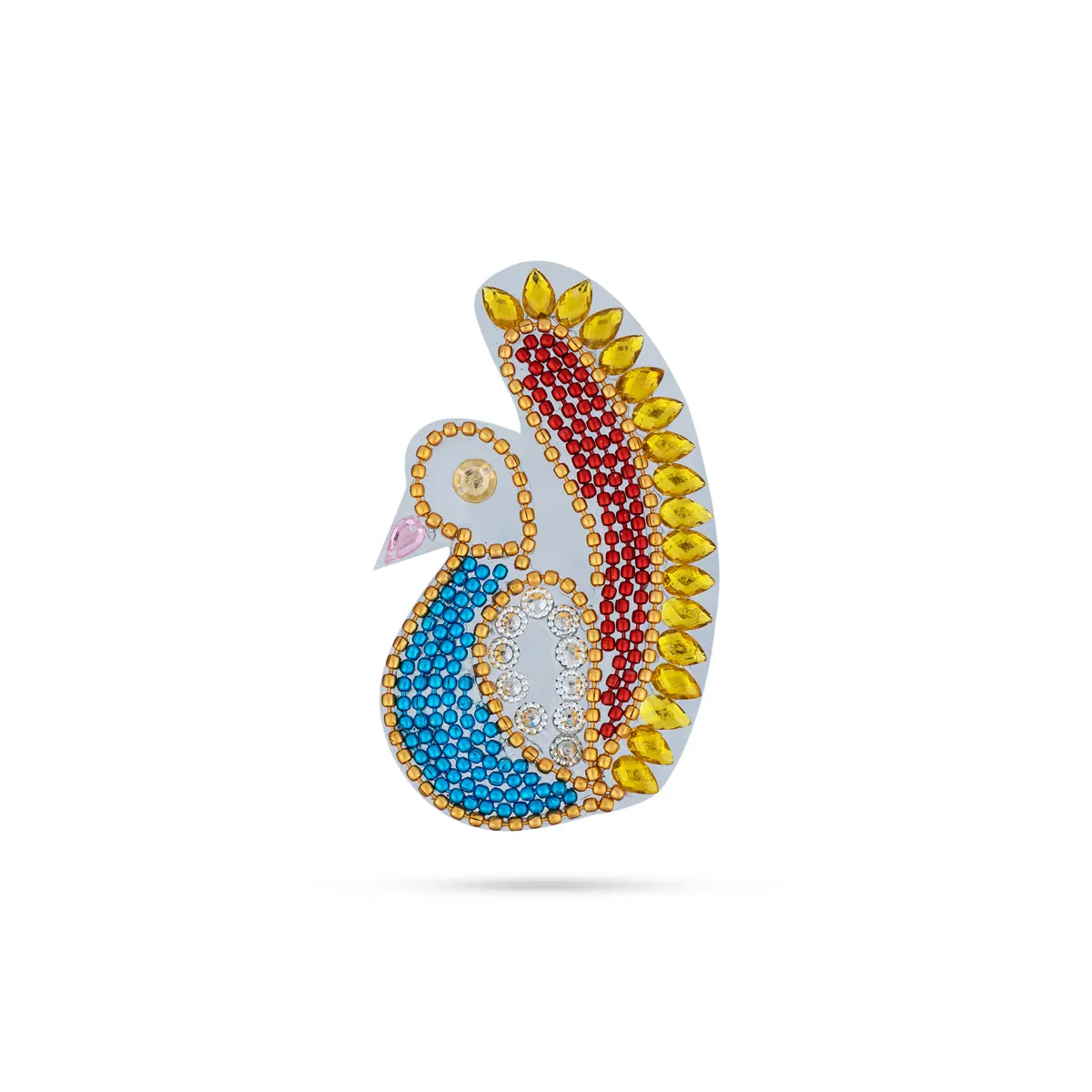 Acrylic Rangoli | Multicolour Kundan Stone Acrylic Rangoli Design/ Peacock Design Muggulu Rangoli for Home - Image 8