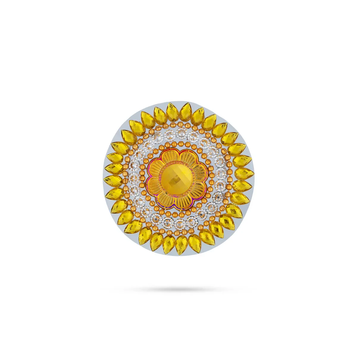 Acrylic Rangoli | Multicolour Kundan Stone Acrylic Rangoli Design/ Peacock Design Muggulu Rangoli for Home - Image 9