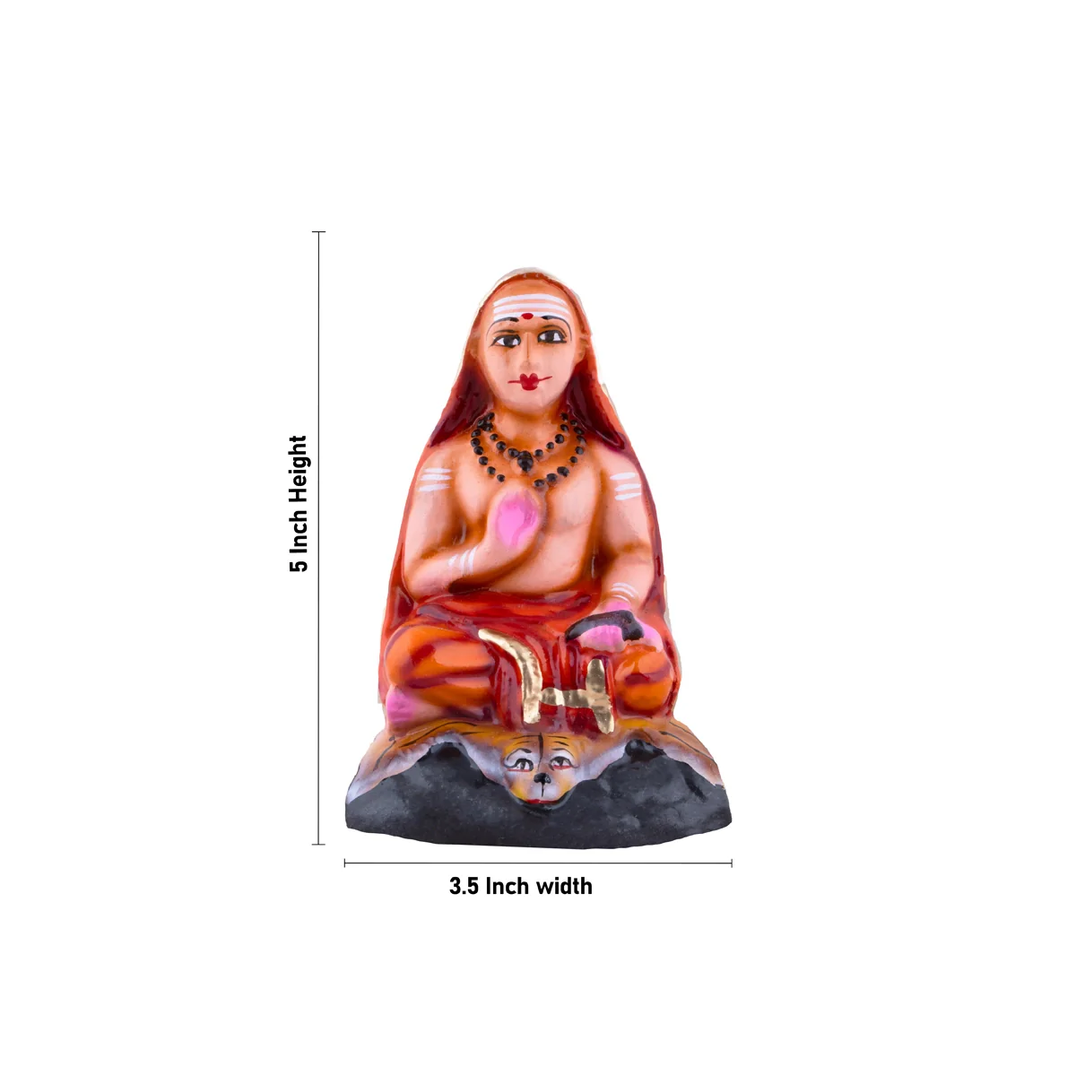 Adi Shankaracharya Clay Golu Bommai - 5 x 3.5 Inches | Giri Golu Doll/ Navaratri Golu Bomma/Gombe/Bommai - Image 5