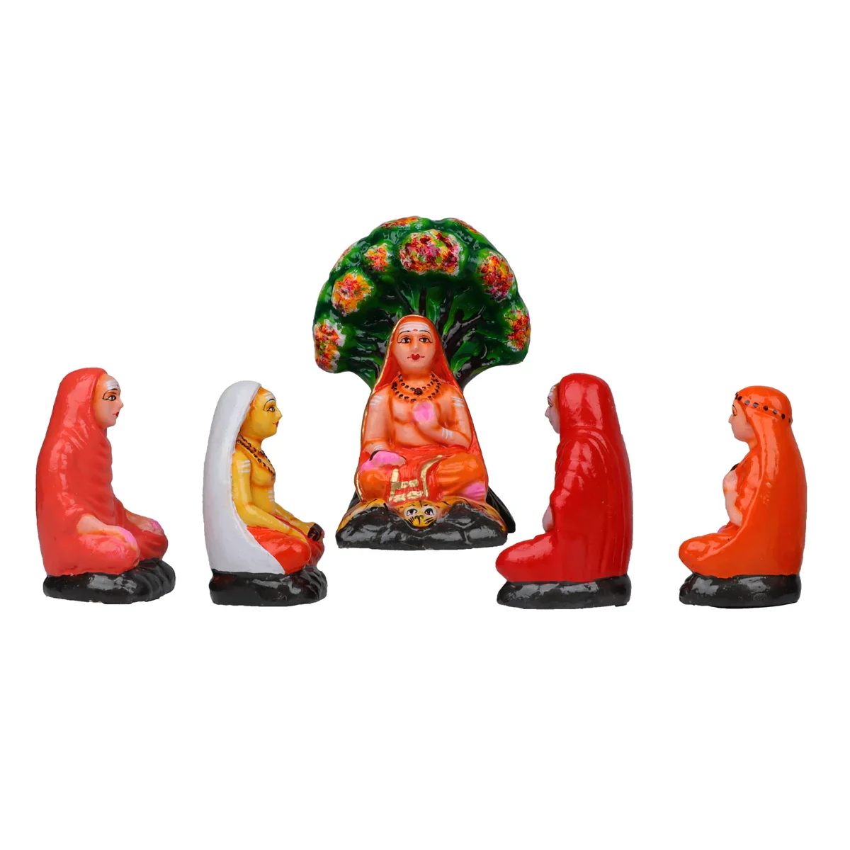 Adi Shankara Clay Golu Bommai Set - 9 x 6 Inches | Giri Golu Doll/ Navaratri Golu Bomma/Gombe/Bommai - Image 2