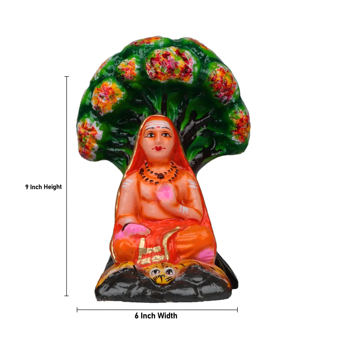 Adi Shankara Clay Golu Bommai Set - 9 x 6 Inches | Giri Golu Doll/ Navaratri Golu Bomma/Gombe/Bommai - Image 8