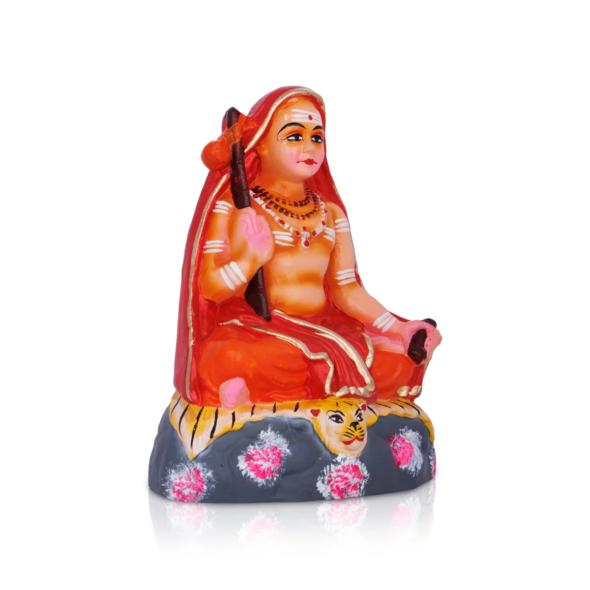 Adi Shankara Statue Clay Golu Bommai- 8 X 6 Inches | Navaratri Golu Gombe/ Giri Golu Doll/ Navratri Decoration - Image 2