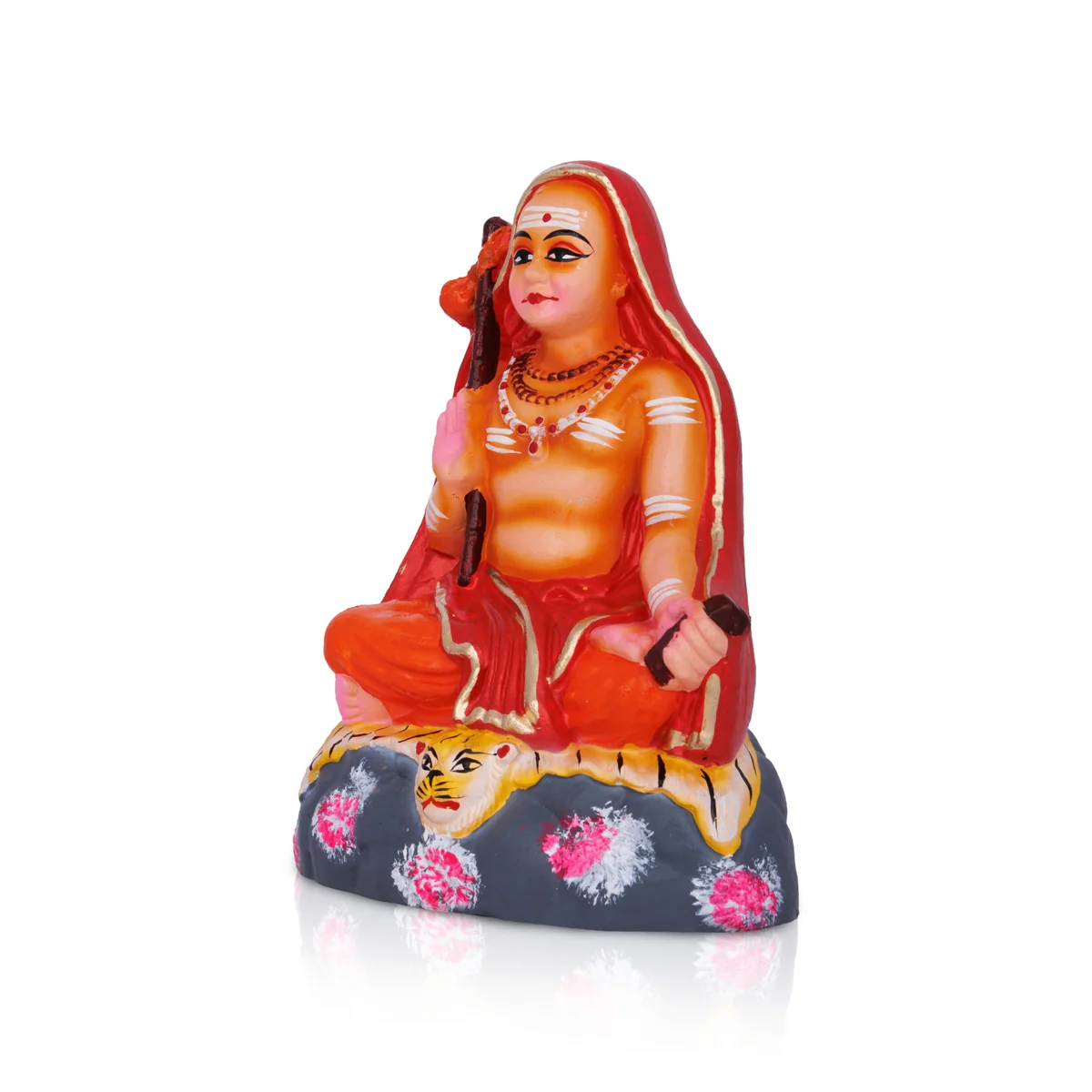 Adi Shankara Statue Clay Golu Bommai- 8 X 6 Inches | Navaratri Golu Gombe/ Giri Golu Doll/ Navratri Decoration - Image 3