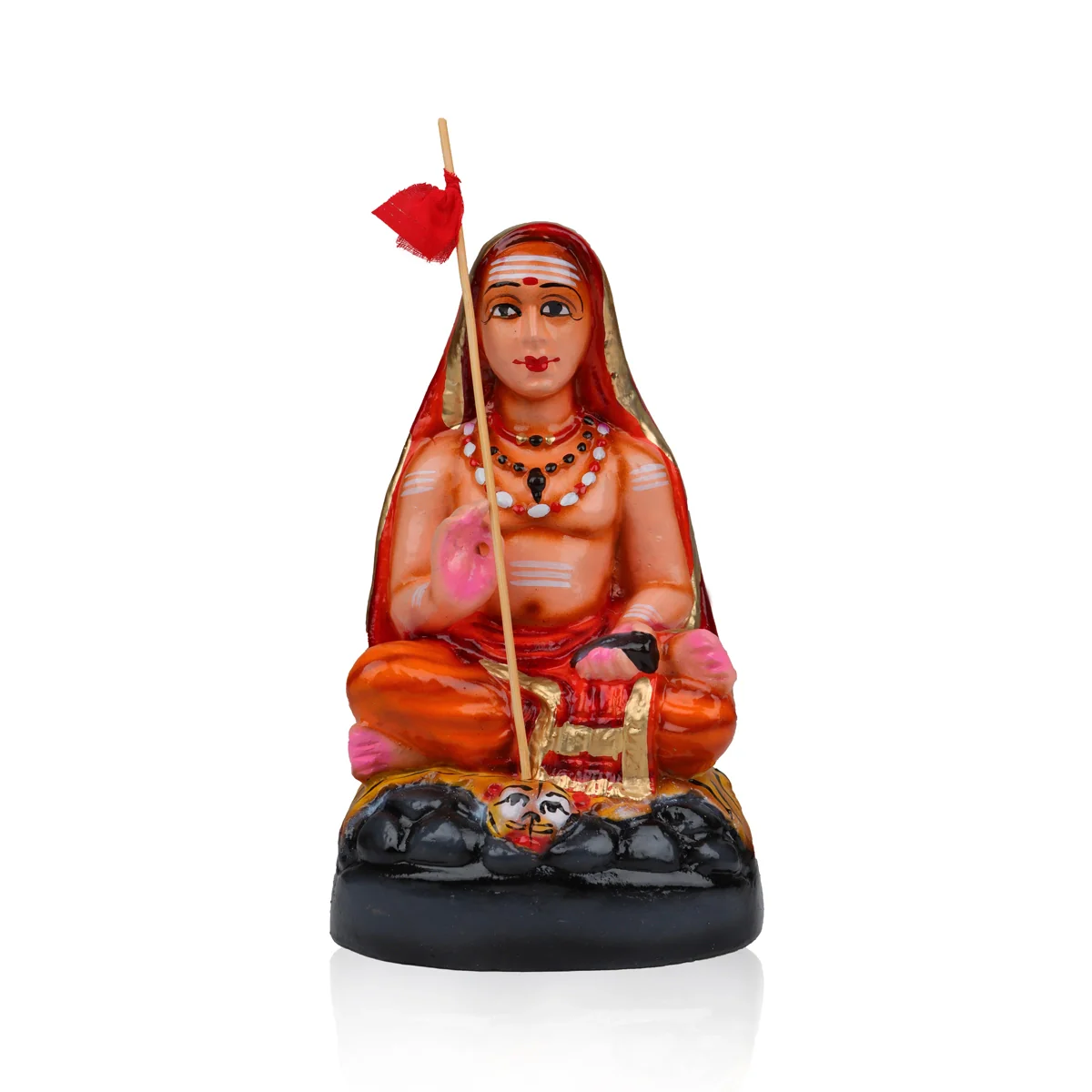Adi Shankara Statue Clay Golu Bommai - 9 X 5.5 Inches | Navaratri Golu Gombe/ Giri Golu Doll/ Navratri Decor - Image 2