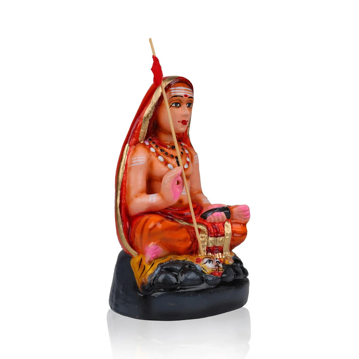 Adi Shankara Statue Clay Golu Bommai - 9 X 5.5 Inches | Navaratri Golu Gombe/ Giri Golu Doll/ Navratri Decor - Image 4