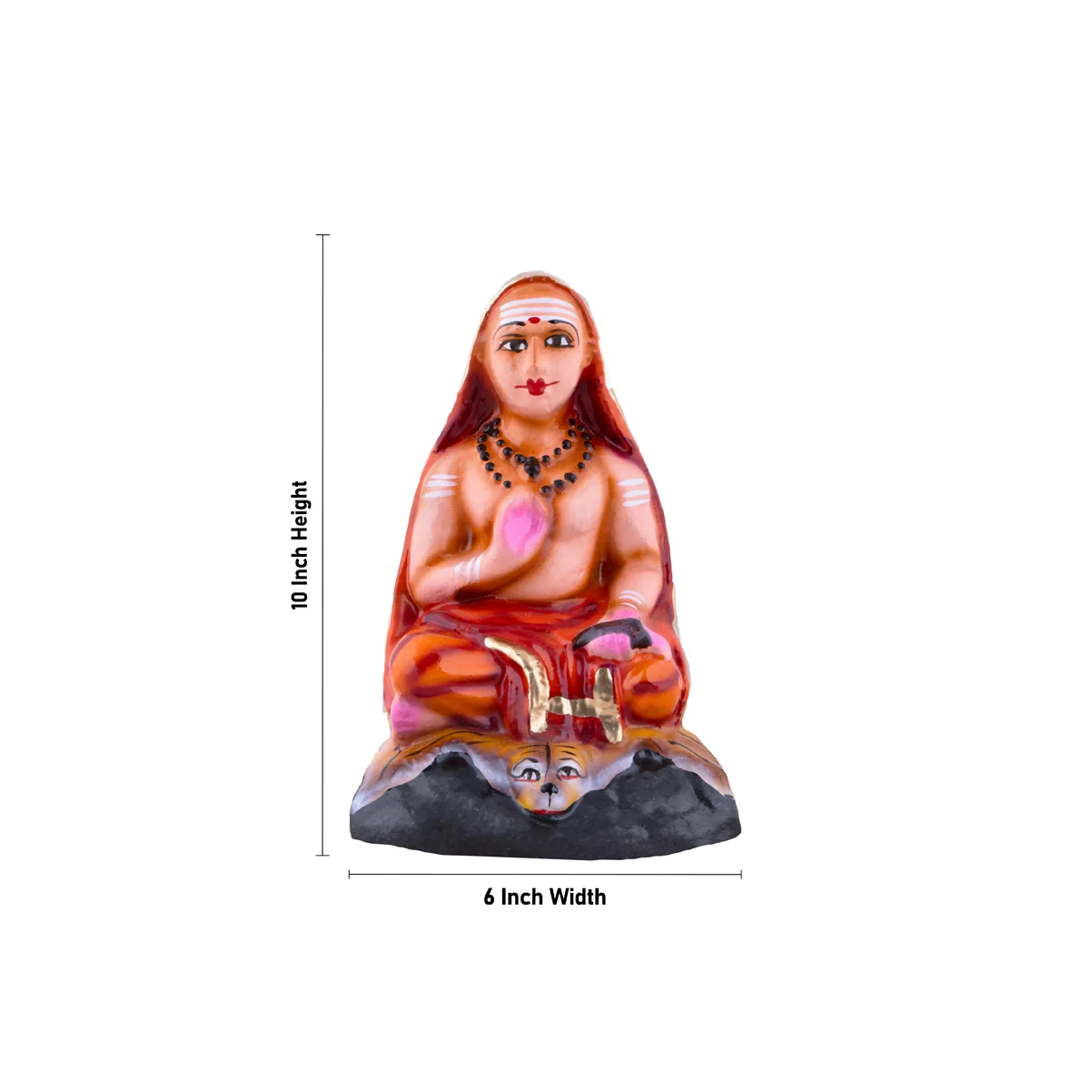 Adi Shankara Statue Paper Mache Golu Bommai- 10 X 6 Inches | Navaratri Golu Gombe/Giri Golu Doll/Navratri Decor - Image 4