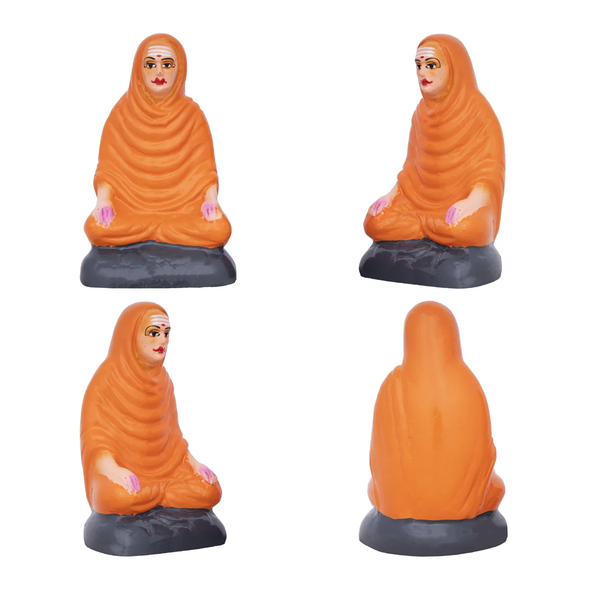 Adi Shankara with 4 Disciples Paper Mache Golu Bommai Set - 9 x 4 Inches | Giri Golu Doll/ Navaratri Golu Bomma/Gombe/Bommai - Image 2
