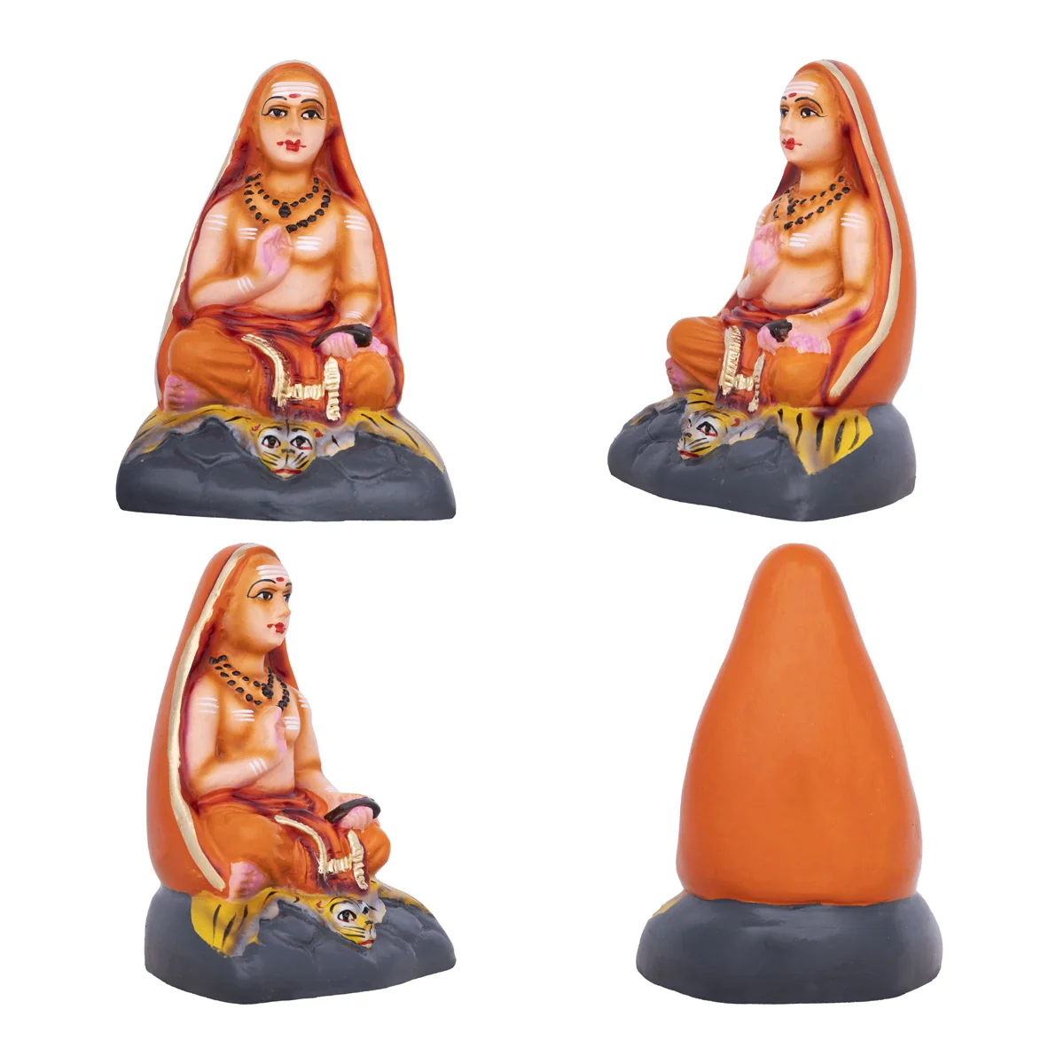 Adi Shankara with 4 Disciples Paper Mache Golu Bommai Set - 9 x 4 Inches | Giri Golu Doll/ Navaratri Golu Bomma/Gombe/Bommai - Image 3