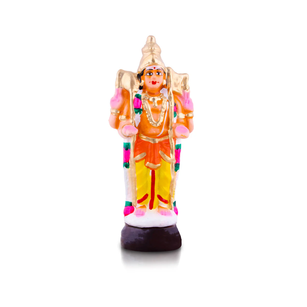 Murugan Arunagirinathar Clay Golu Bommai Pair - 14 x 5 Inches | Giri Golu Doll/ Navaratri Golu Bomma/Gombe/Bommai - Image 4