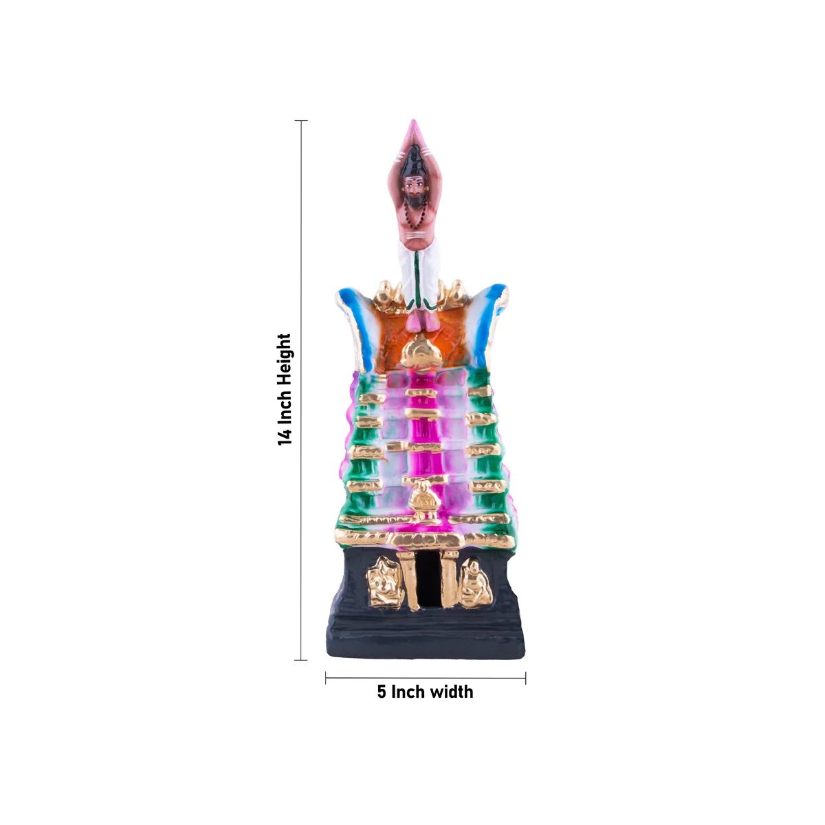 Murugan Arunagirinathar Clay Golu Bommai Pair - 14 x 5 Inches | Giri Golu Doll/ Navaratri Golu Bomma/Gombe/Bommai - Image 7
