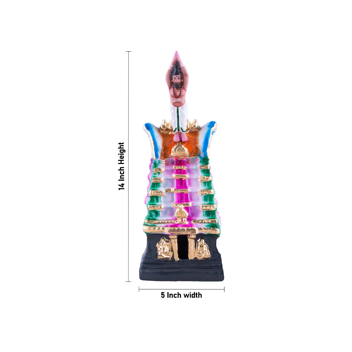 Murugan Arunagirinathar Clay Golu Bommai Pair - 14 x 5 Inches | Giri Golu Doll/ Navaratri Golu Bomma/Gombe/Bommai - Image 9