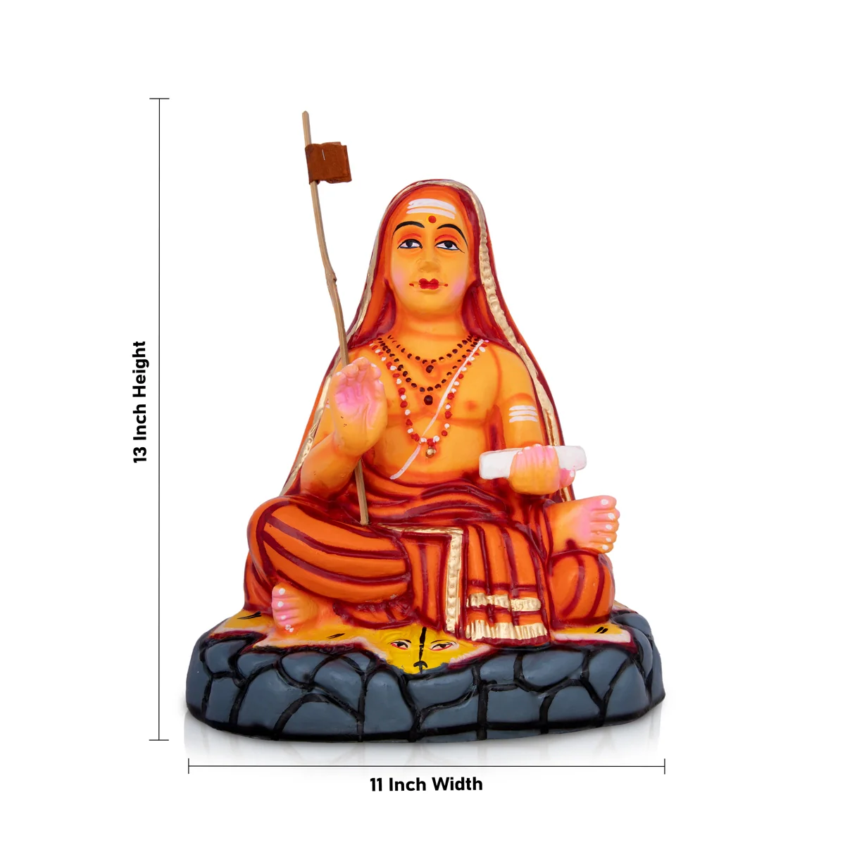 Adi Shankaracharya Paper Mache Golu Bommai - 13 x 11 Inches | Giri Golu Doll/ Navaratri Golu Bomma/Gombe/Bommai - Image 4