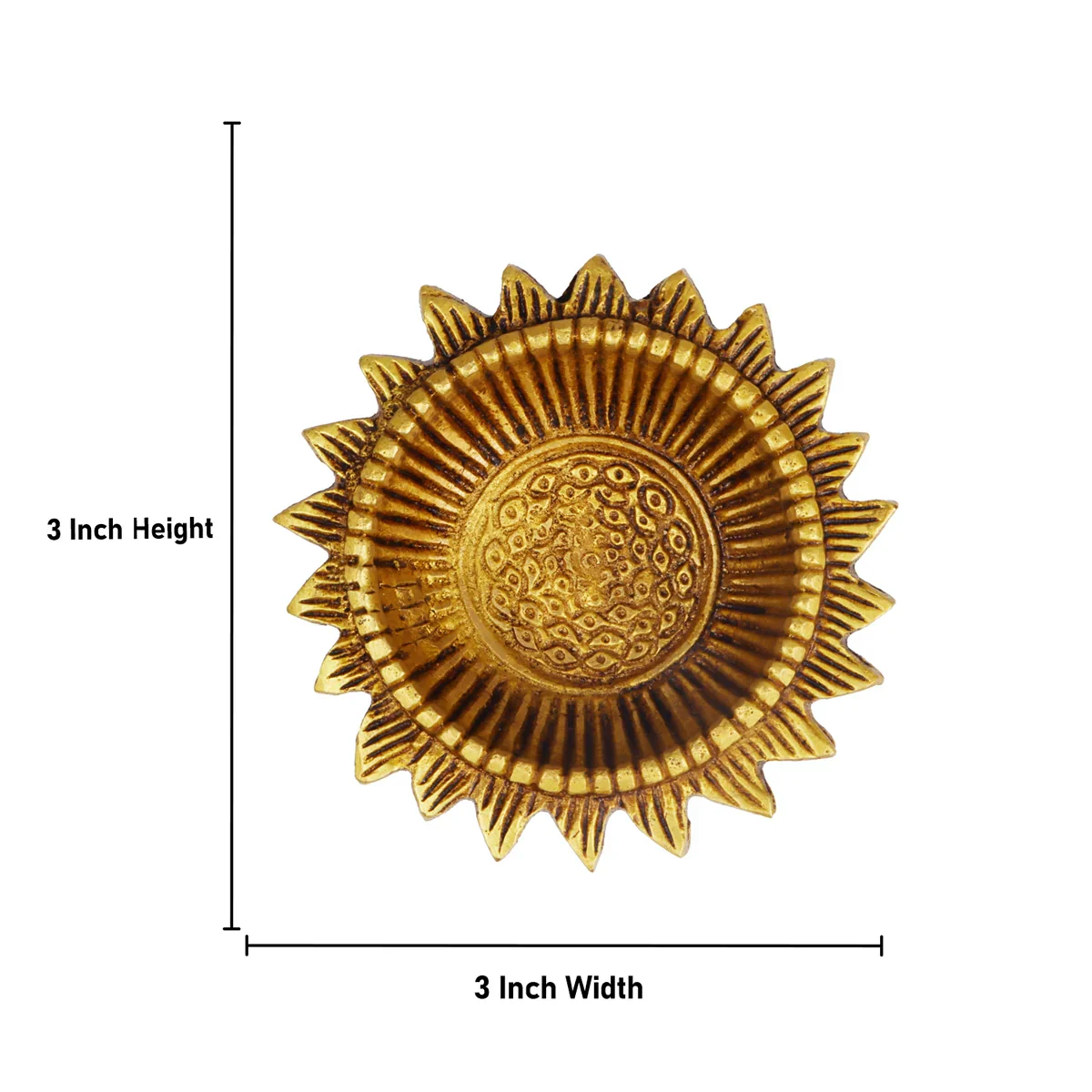 Agal Deepam - 3 Inches | Antique Brass Lamp/ Diya/ Vilakku for Pooja/ 118 Gms Approx - Image 3
