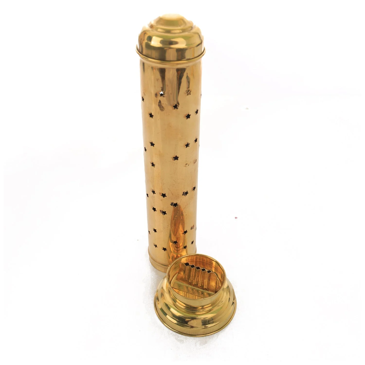 Agarbathi Stand - 11 Inches | Jali Design Agarbatti Holder/ Brass Incense Holder for Pooja/ 125 Gms Approx - Image 2
