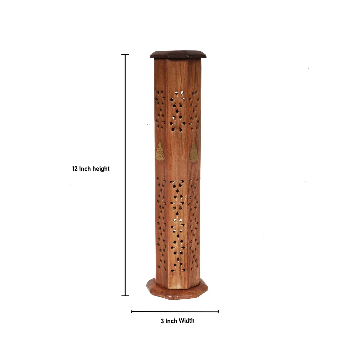 Agarbathi Stand - 12 x 3 Inches | Wooden Incense Holder/ Tower Shape Agarbatti Holder for Pooja - Image 5